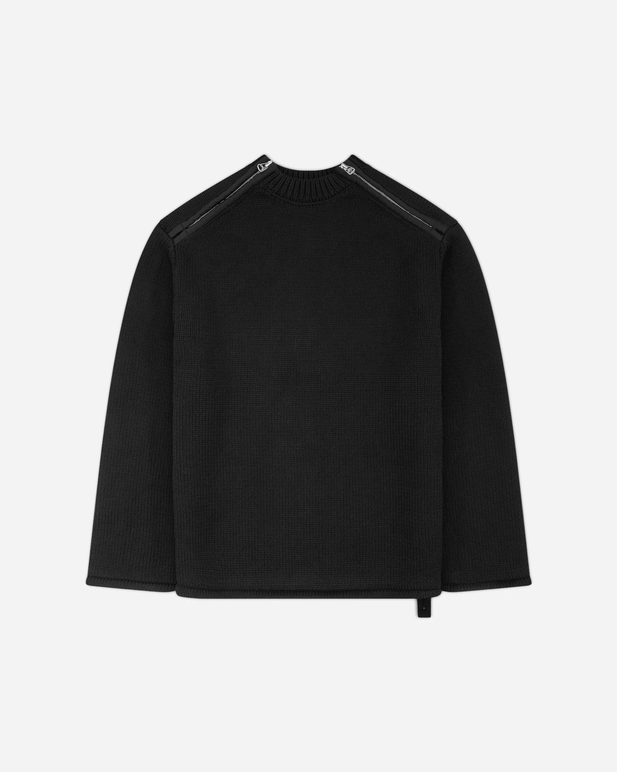 Men's Shoulder Zip Knit Sweater Black