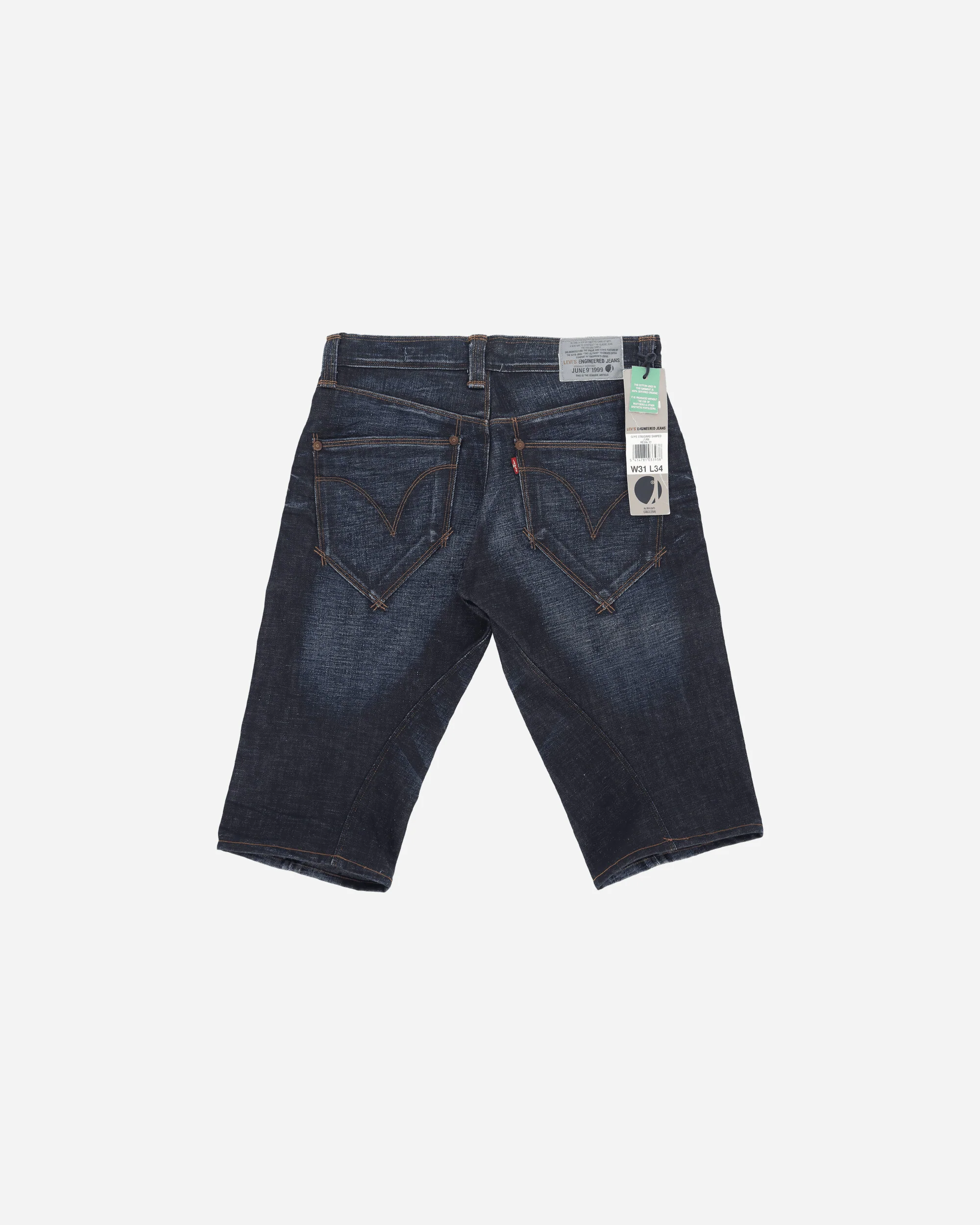 Men's Engineered Deadstock Denim Shorts Blue - Image 2