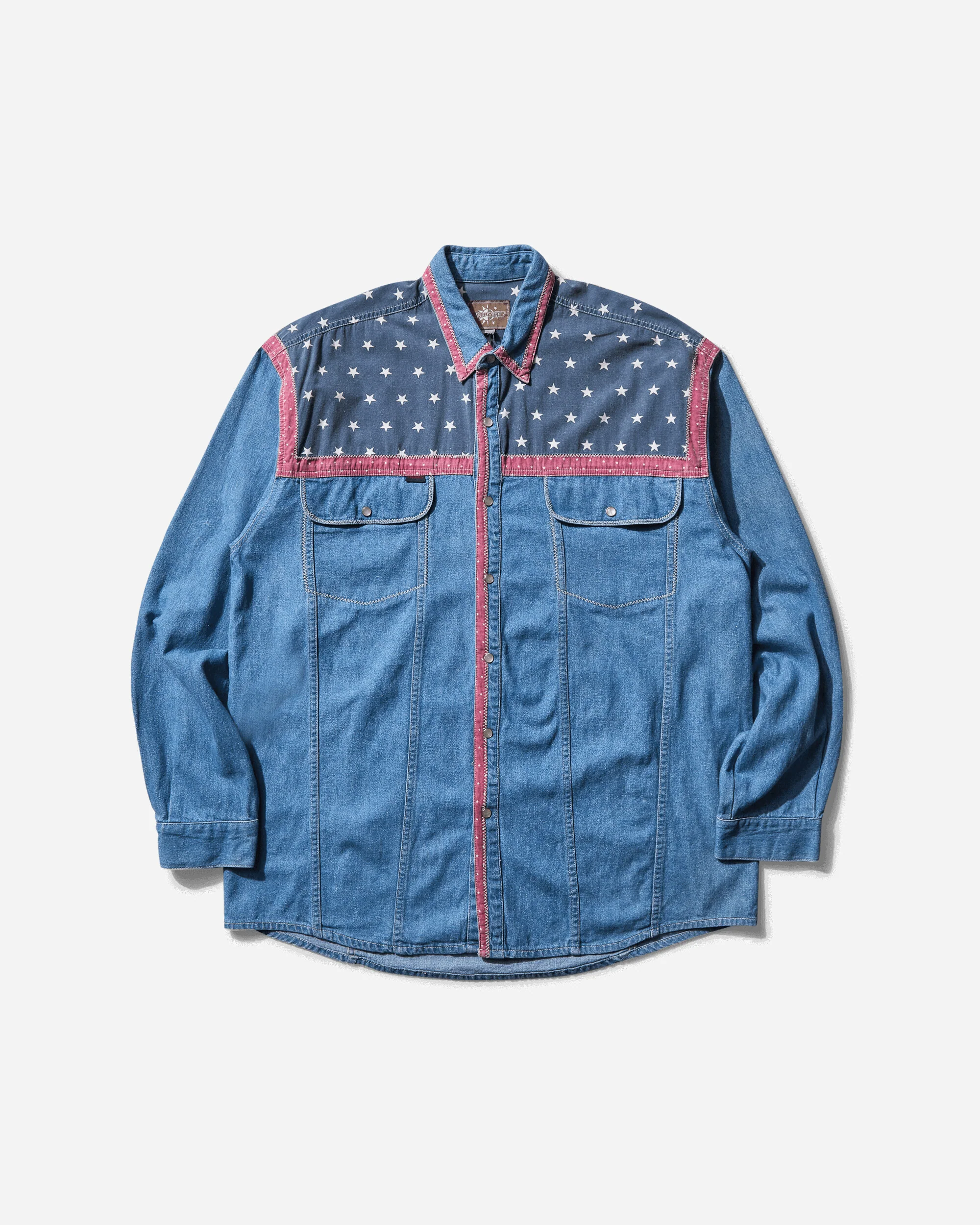 Men's Stars Denim Shirt Blue