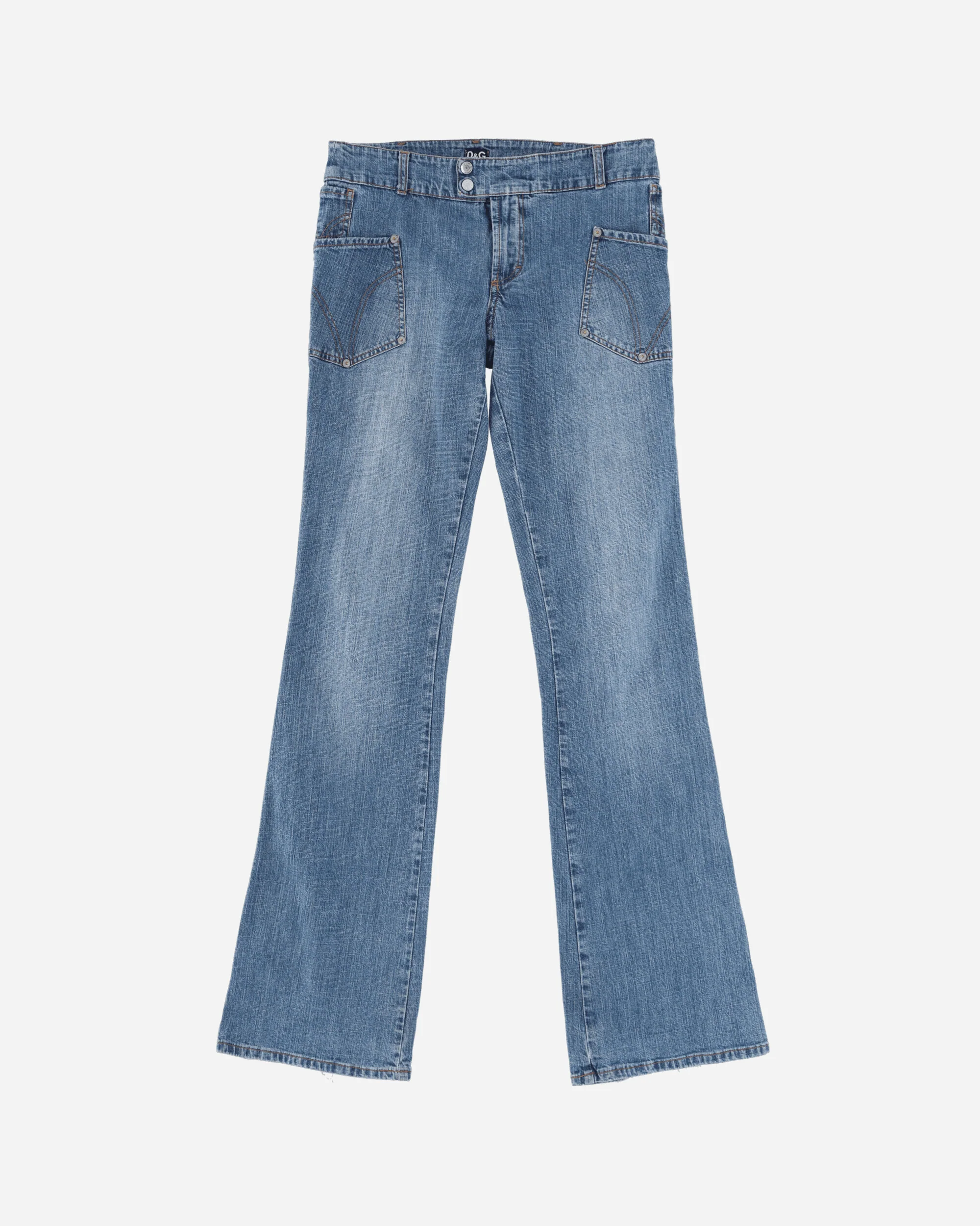Women's Low Waist Flared Jeans Blue