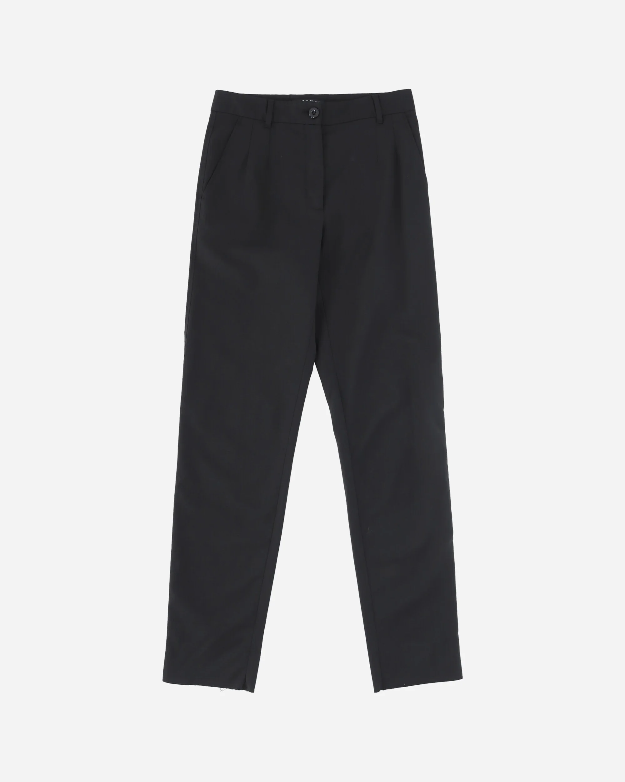Women's Straight Pleated Trousers Black