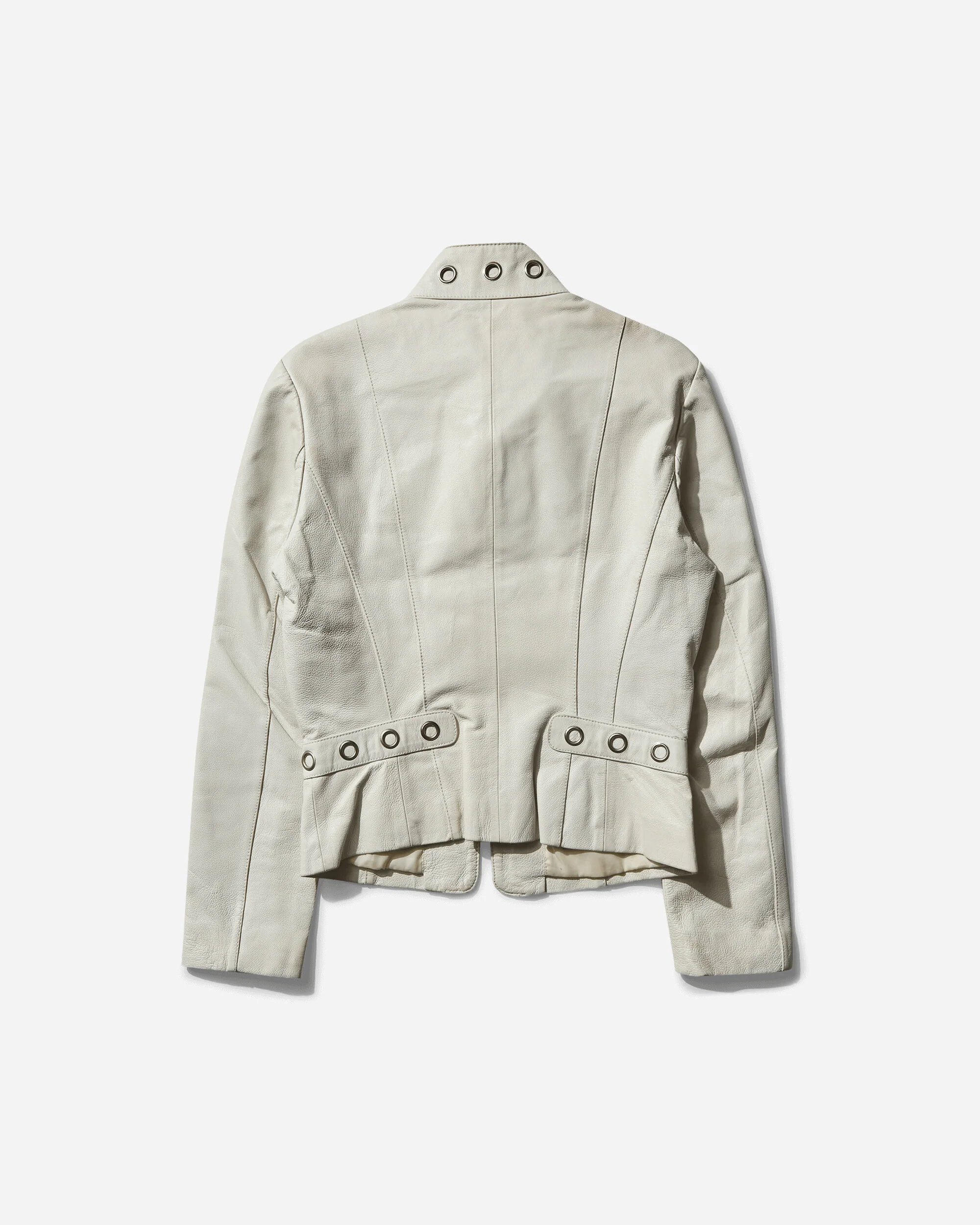 Women's Leather Jacket White - Image 2