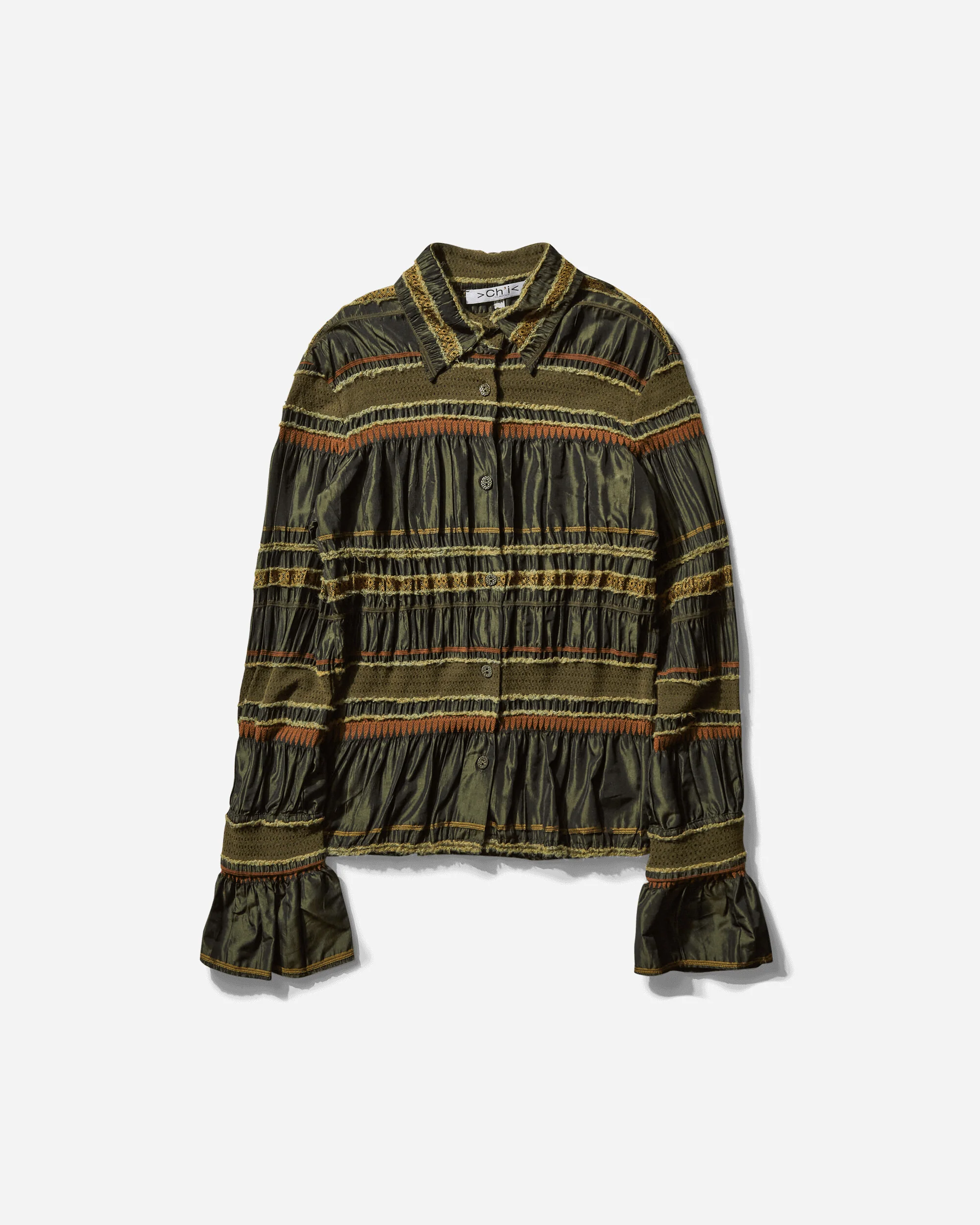 Women's Striped Longsleeve Shirt Green
