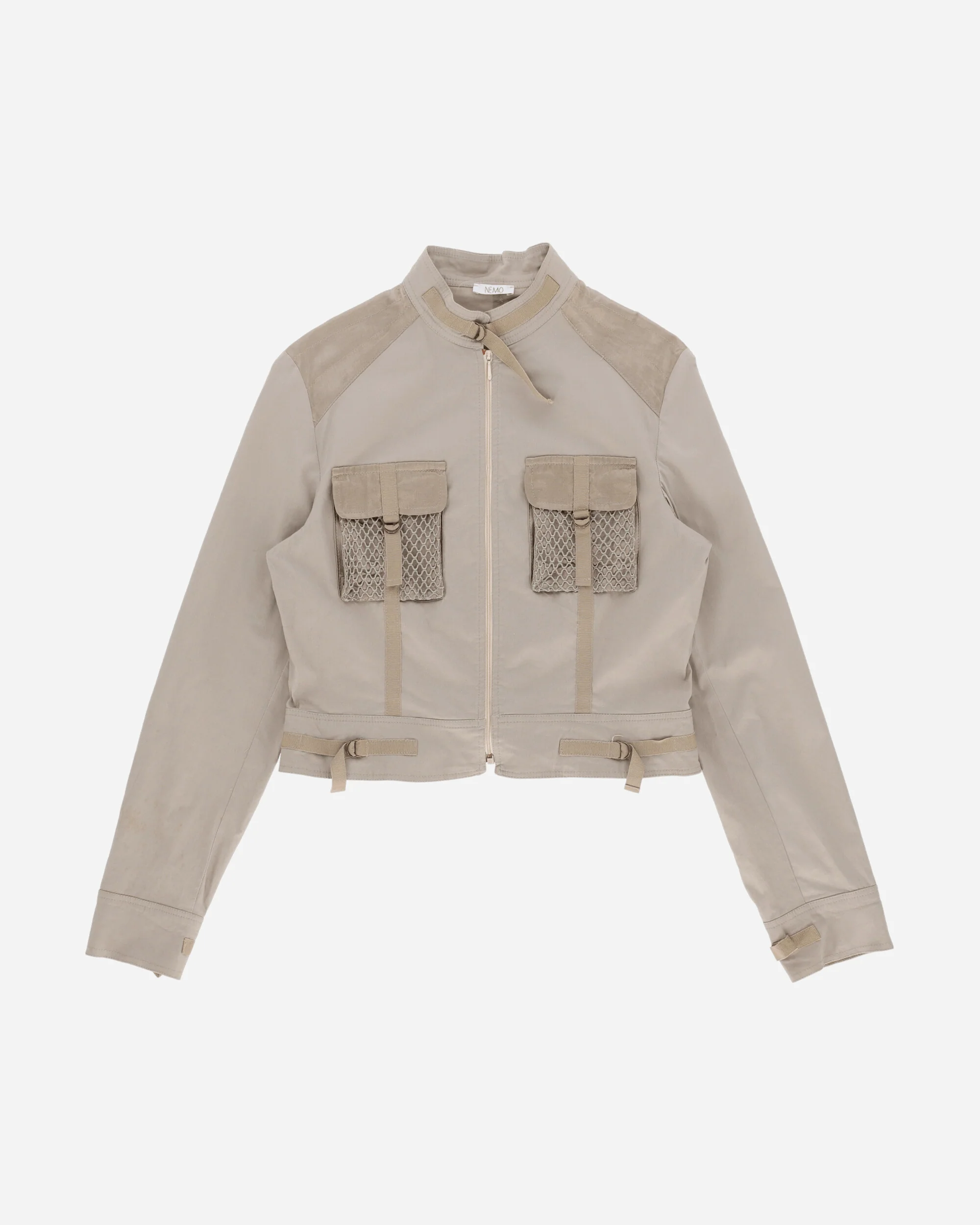 Women's Net Chest Pockets Jacket Beige