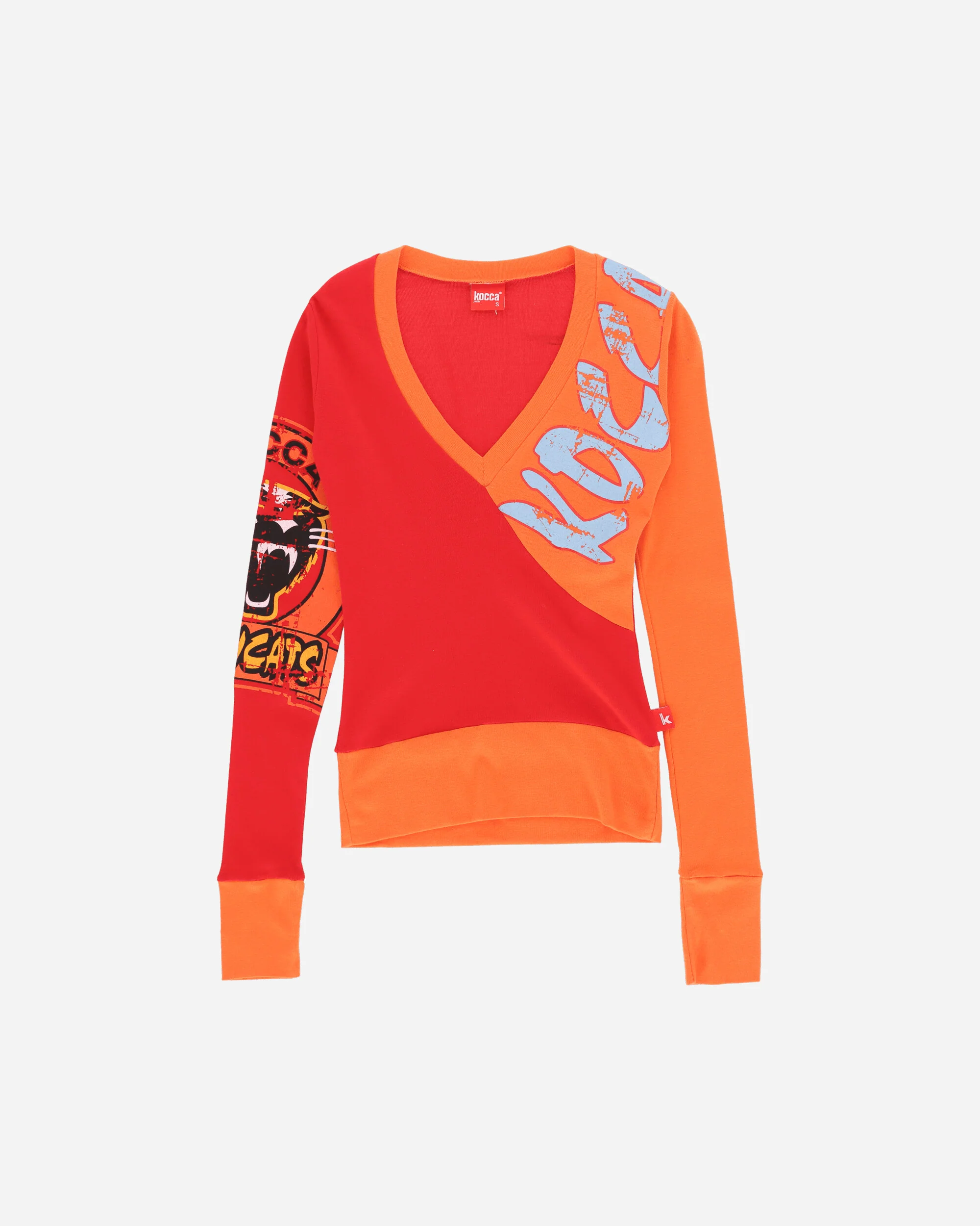 Women's V-Neck Longsleeve Top Red