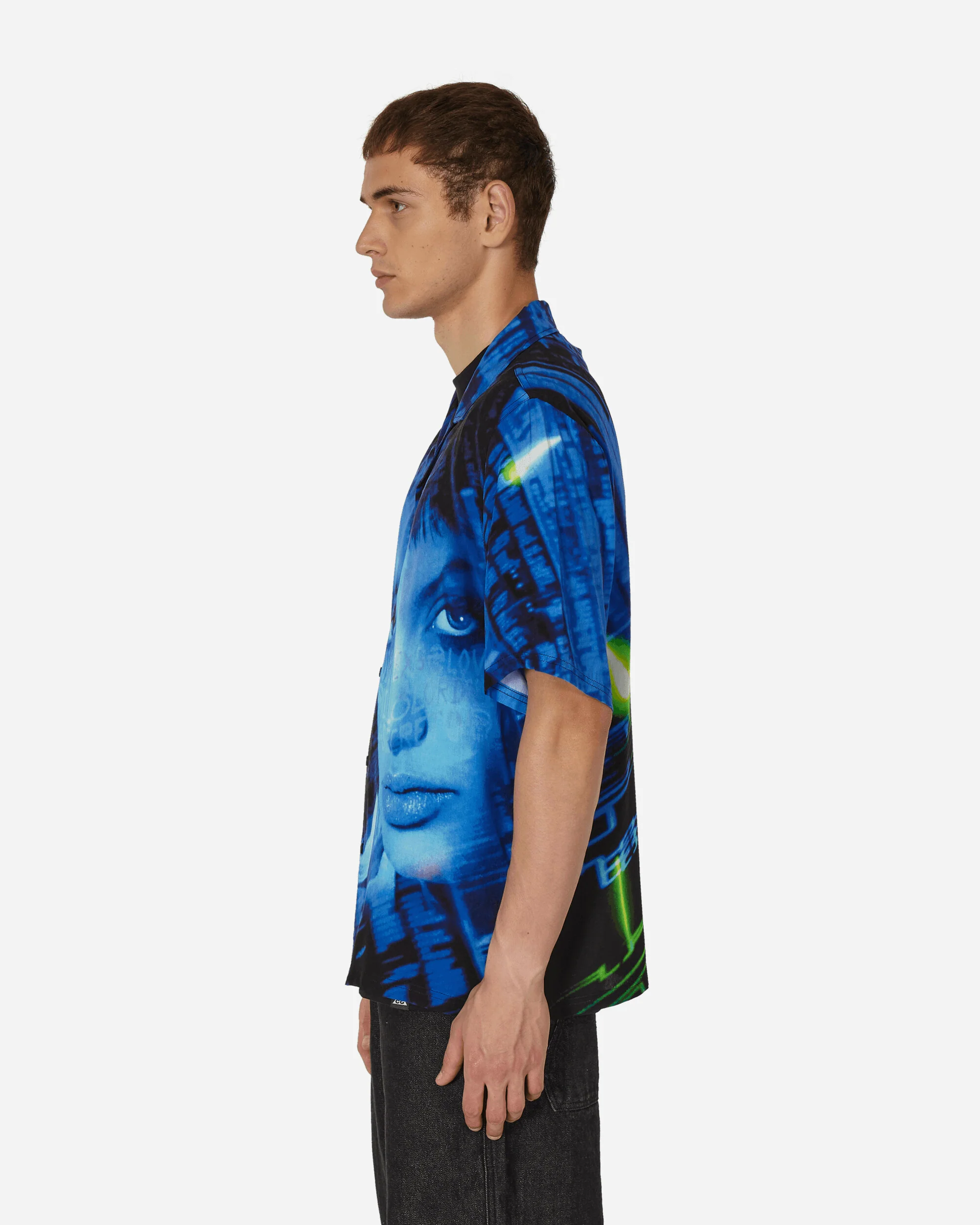 Virus Rayon Button Down Shirt Black - Image 2