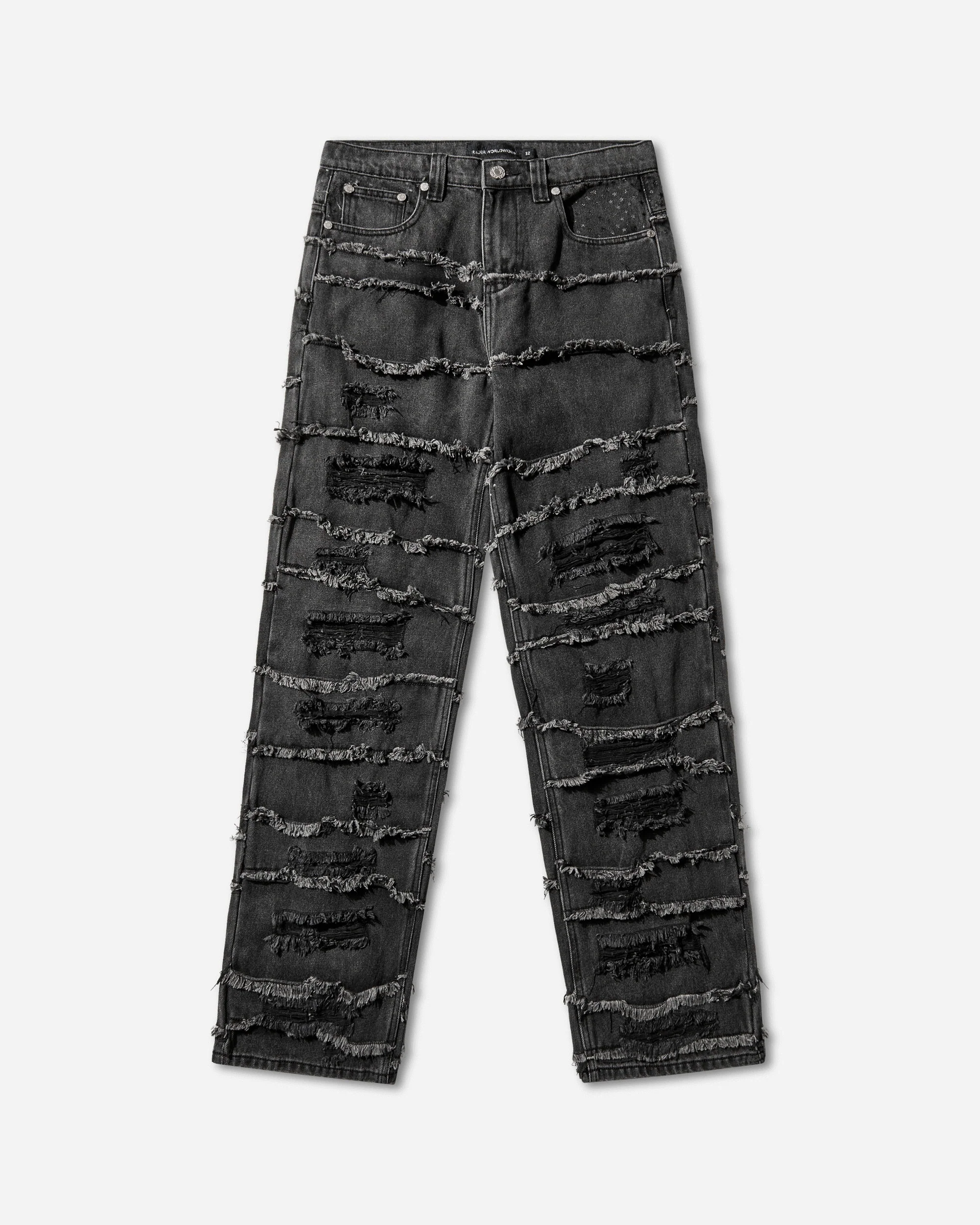 Washed Flag Jeans Black