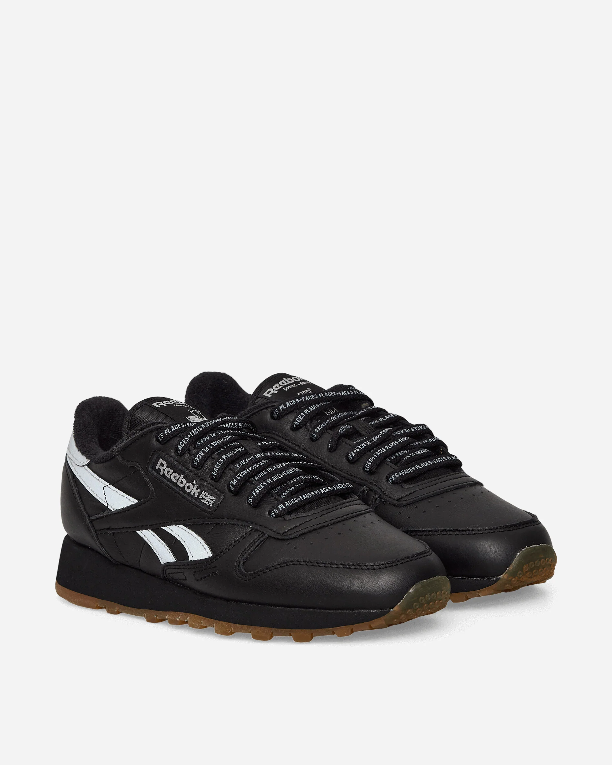 PLACES+FACES Classic Leather Sneakers Black / Silver - Image 2