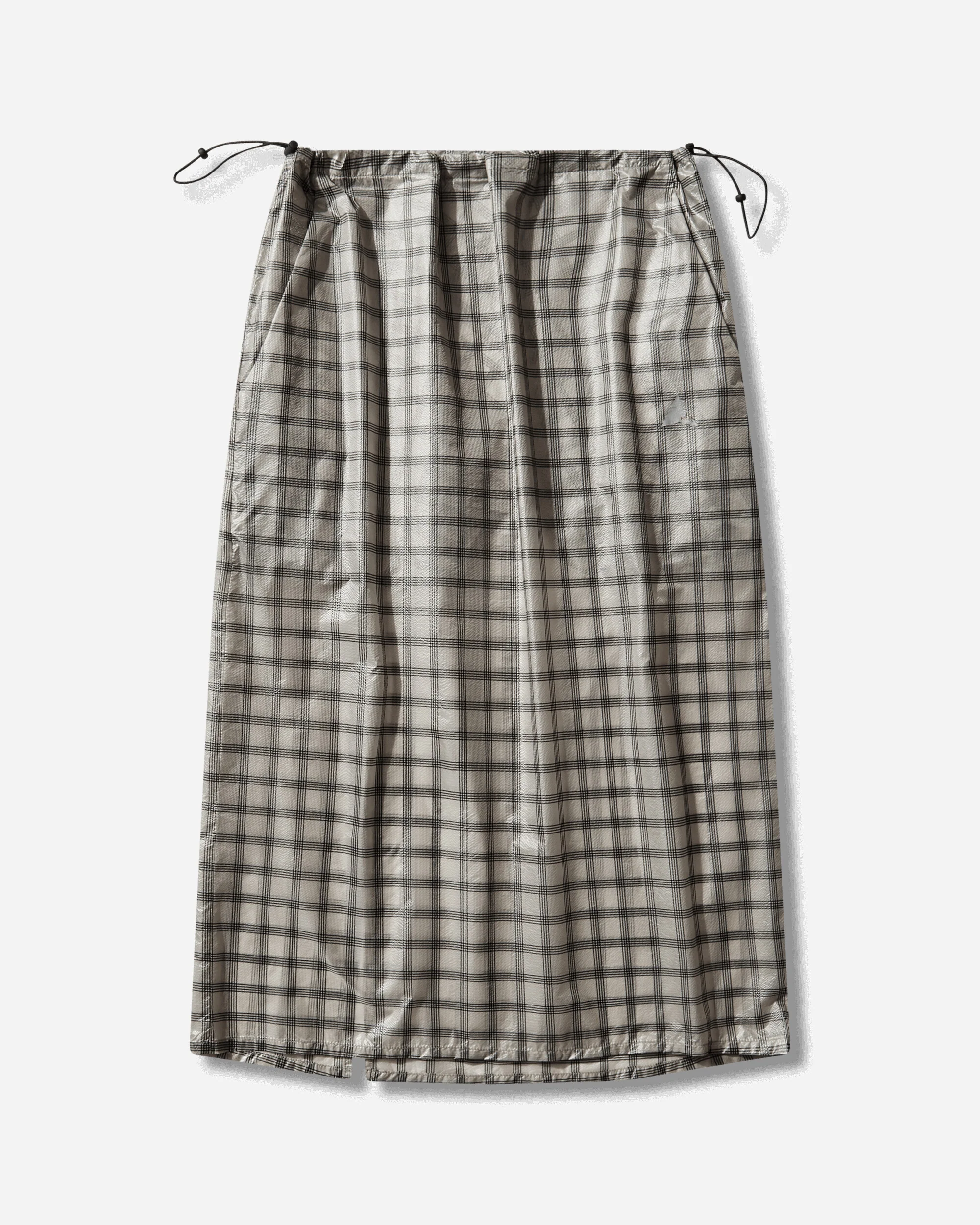 Women's Nia See Through Printed Check Mid Skirt White