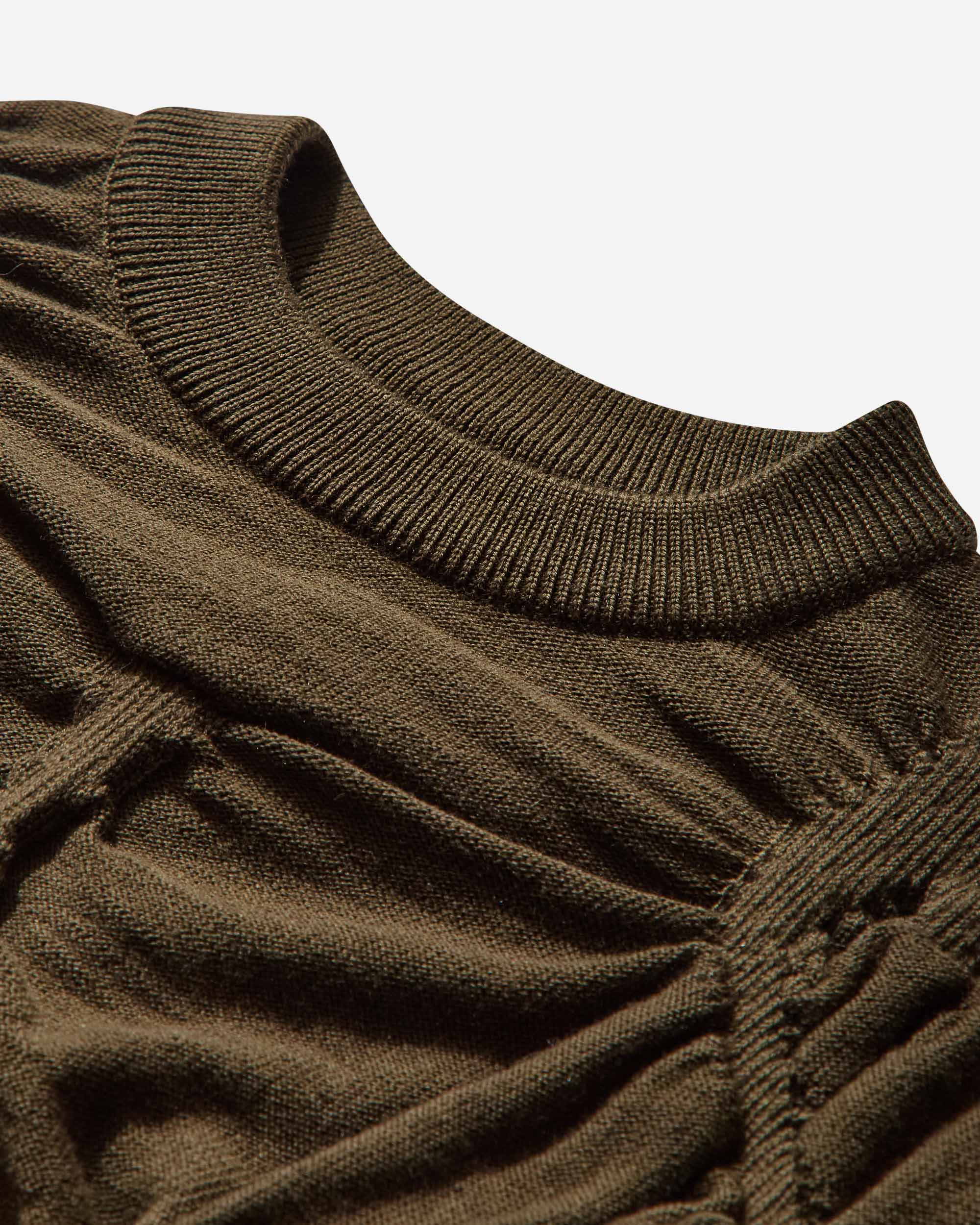 Women's Pinched Wool Knit Top Olive - Image 3