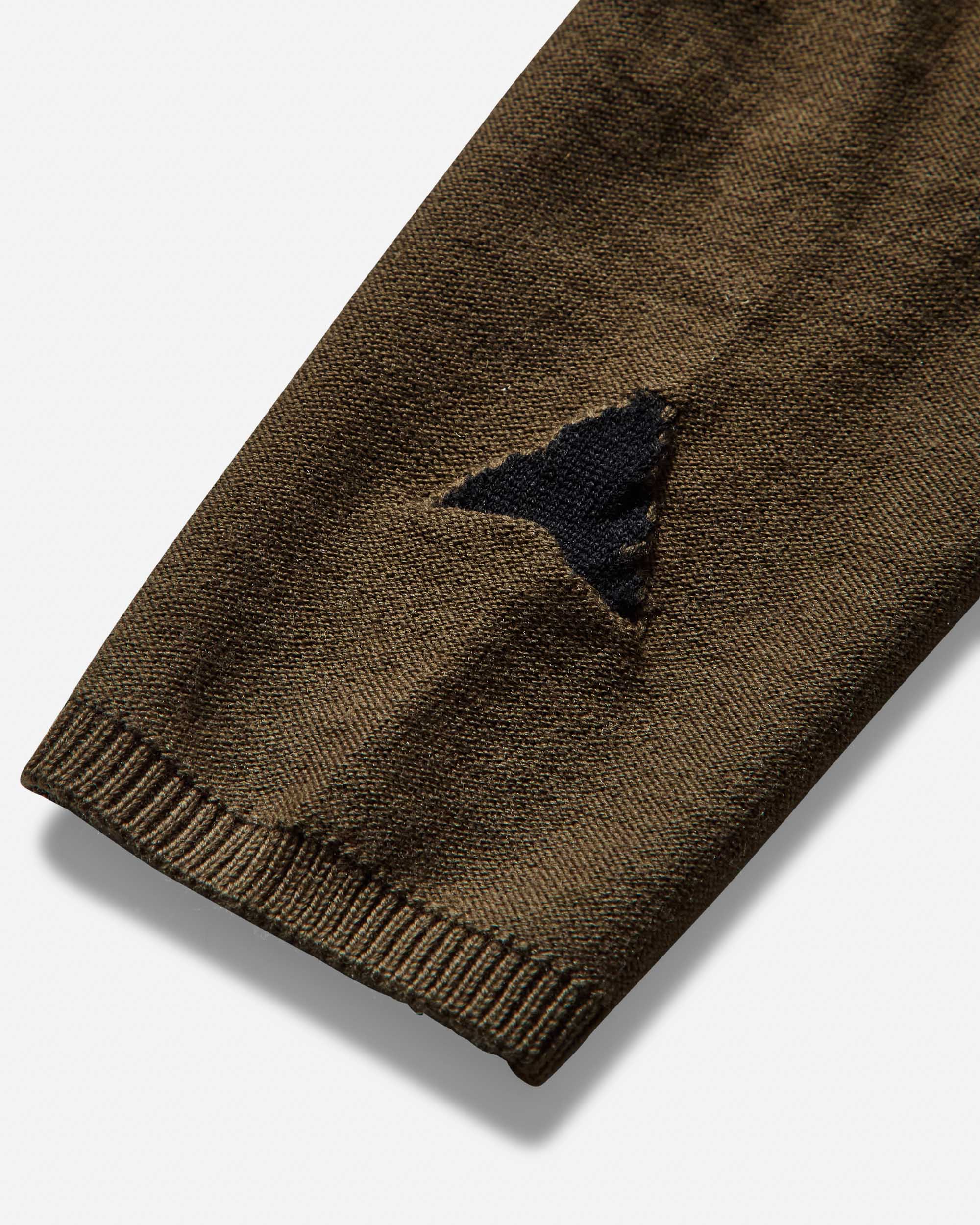 Women's Pinched Wool Knit Top Olive - Image 4