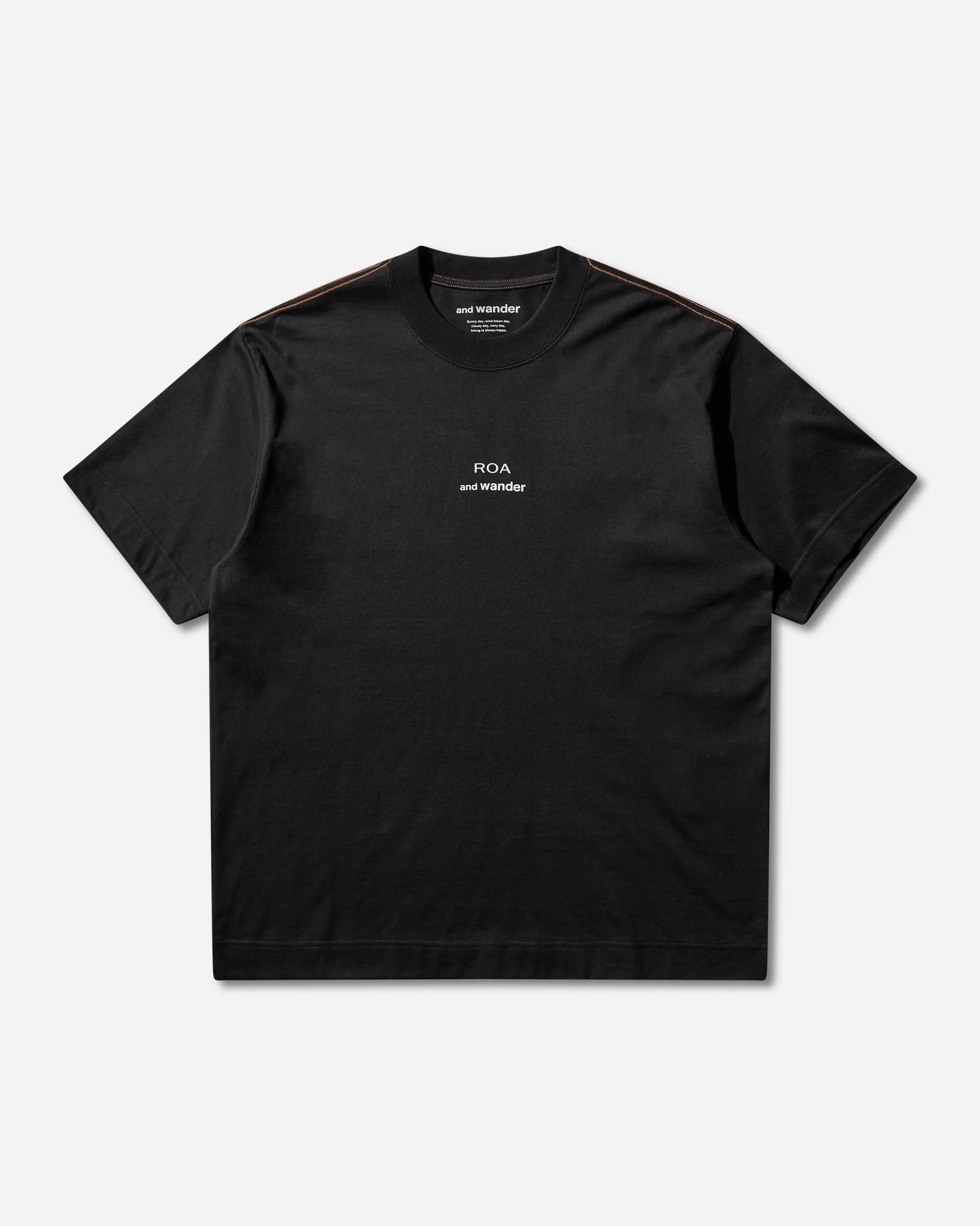 and wander Logo Printed T-Shirt Black