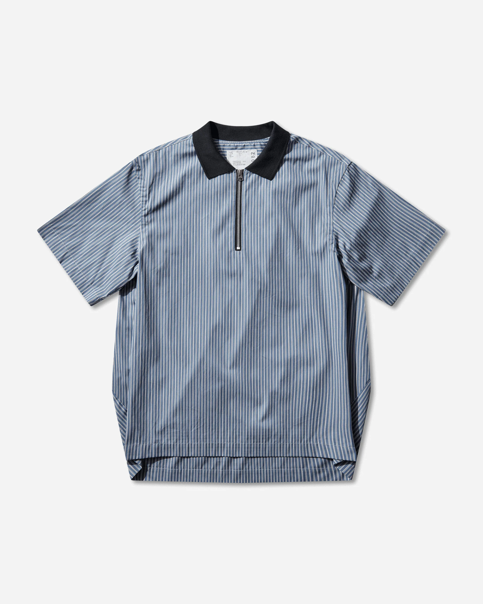 Men's Poplin Pullover Shirt Blue Stripe