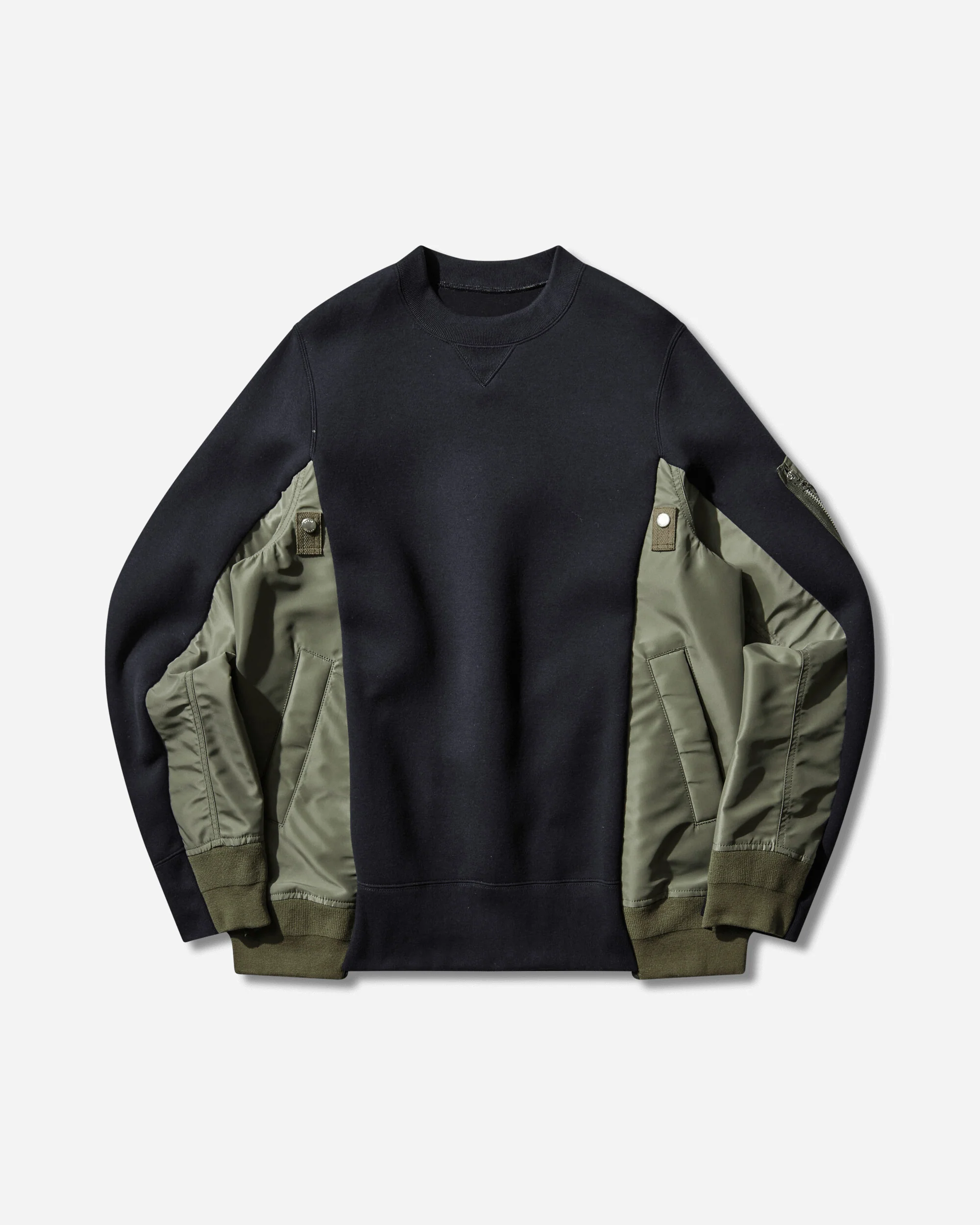 Men's Sponge Sweat x Nylon Twill Pullover Navy / Khaki