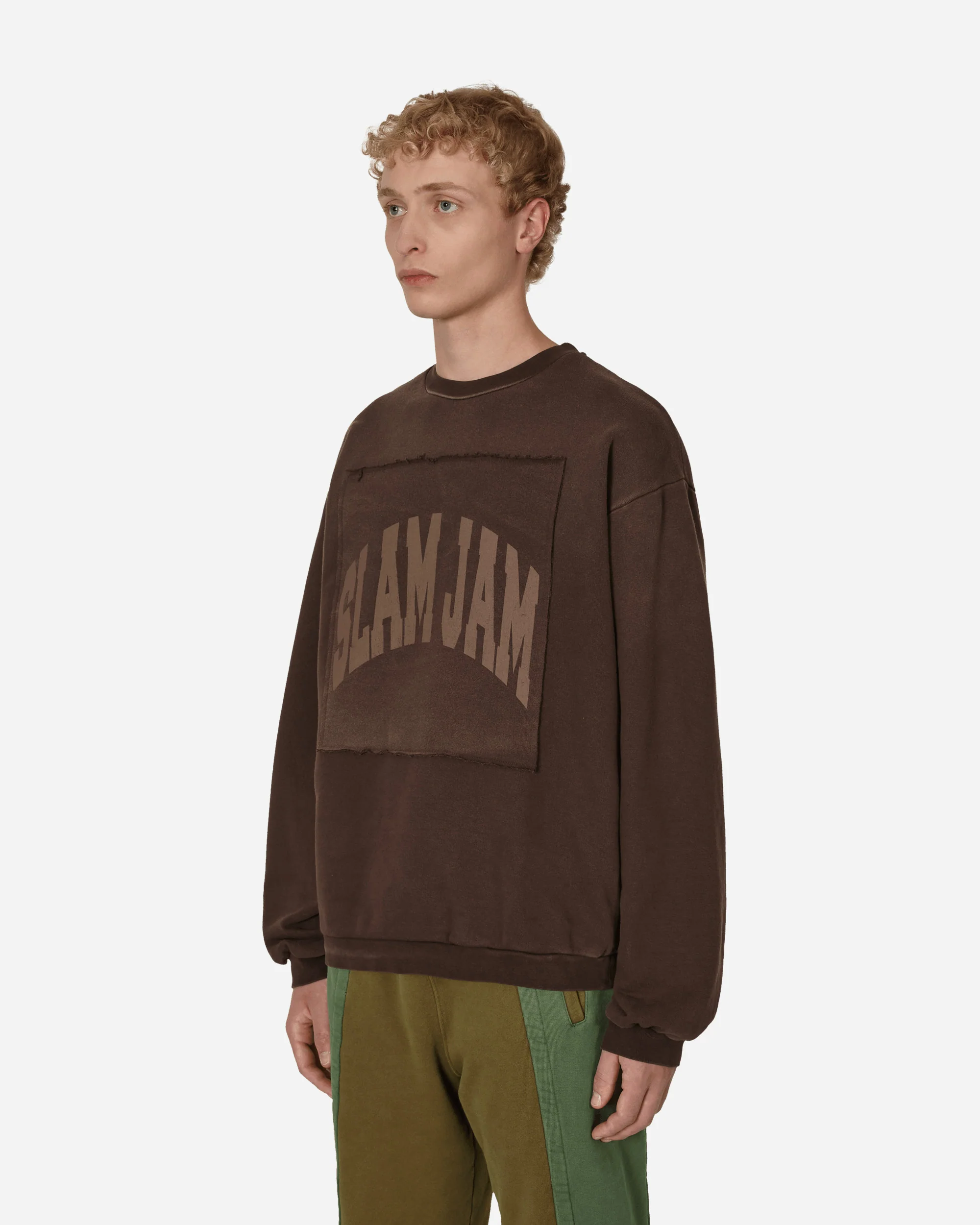Boxy Crewneck Sweatshirt Brown - Image 2