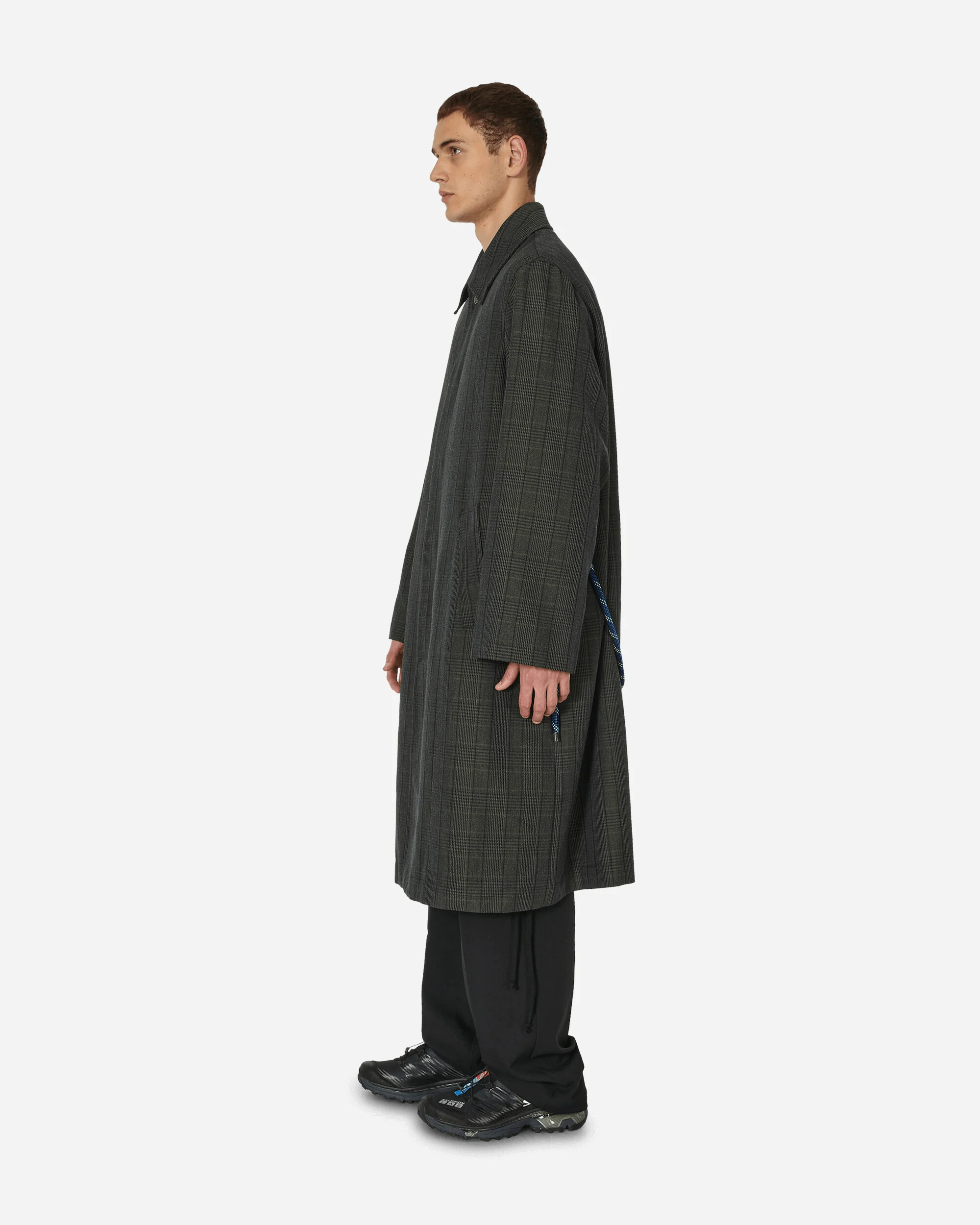 Glen Check Mac Coat Charcoal - Image 2