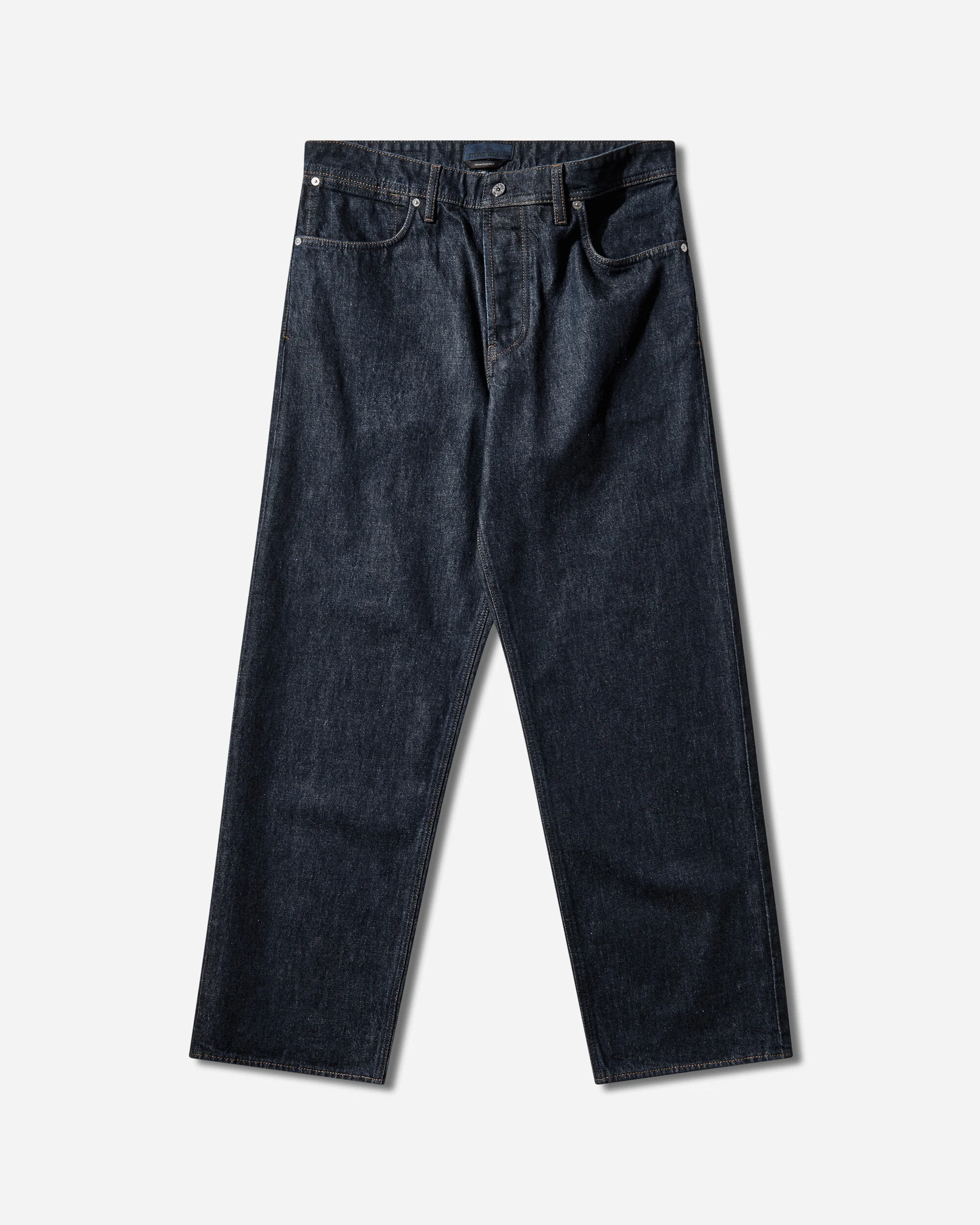 Men's Indigo Denim-Rinsed Loose Fit Jeans Blue Rinse