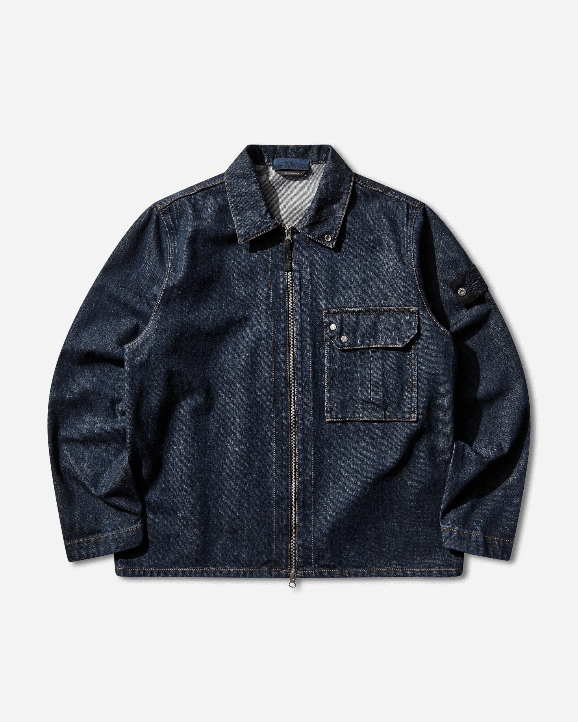 Men's Indigo Denim-Rinsed Overshirt Blue Rinse