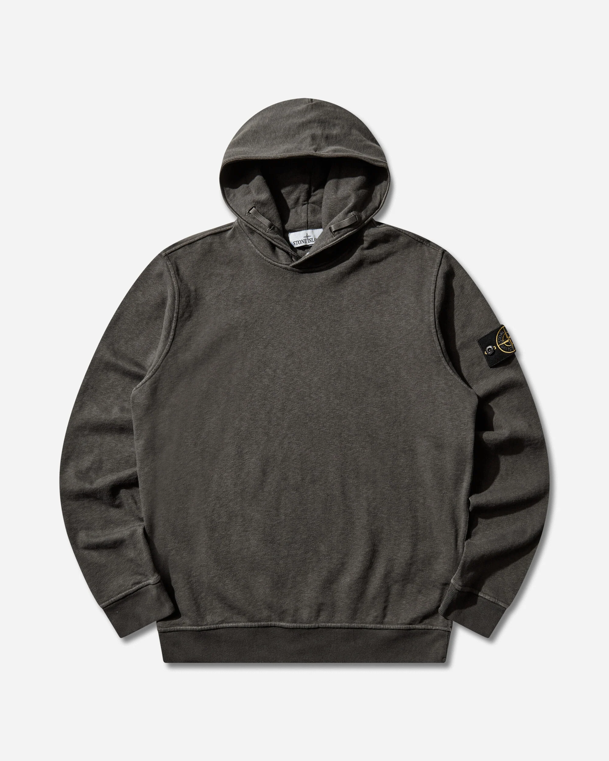 Men's Malfilé Fleece 'OLD' Effect Hoodie Charcoal Grey