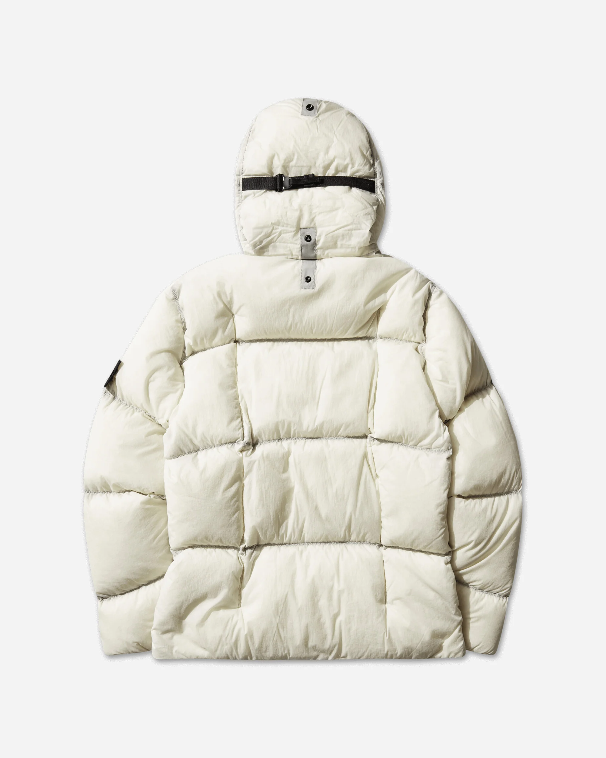 Men's Seam Faded Light Nylon Tela Down Jacket Ivory - Image 2