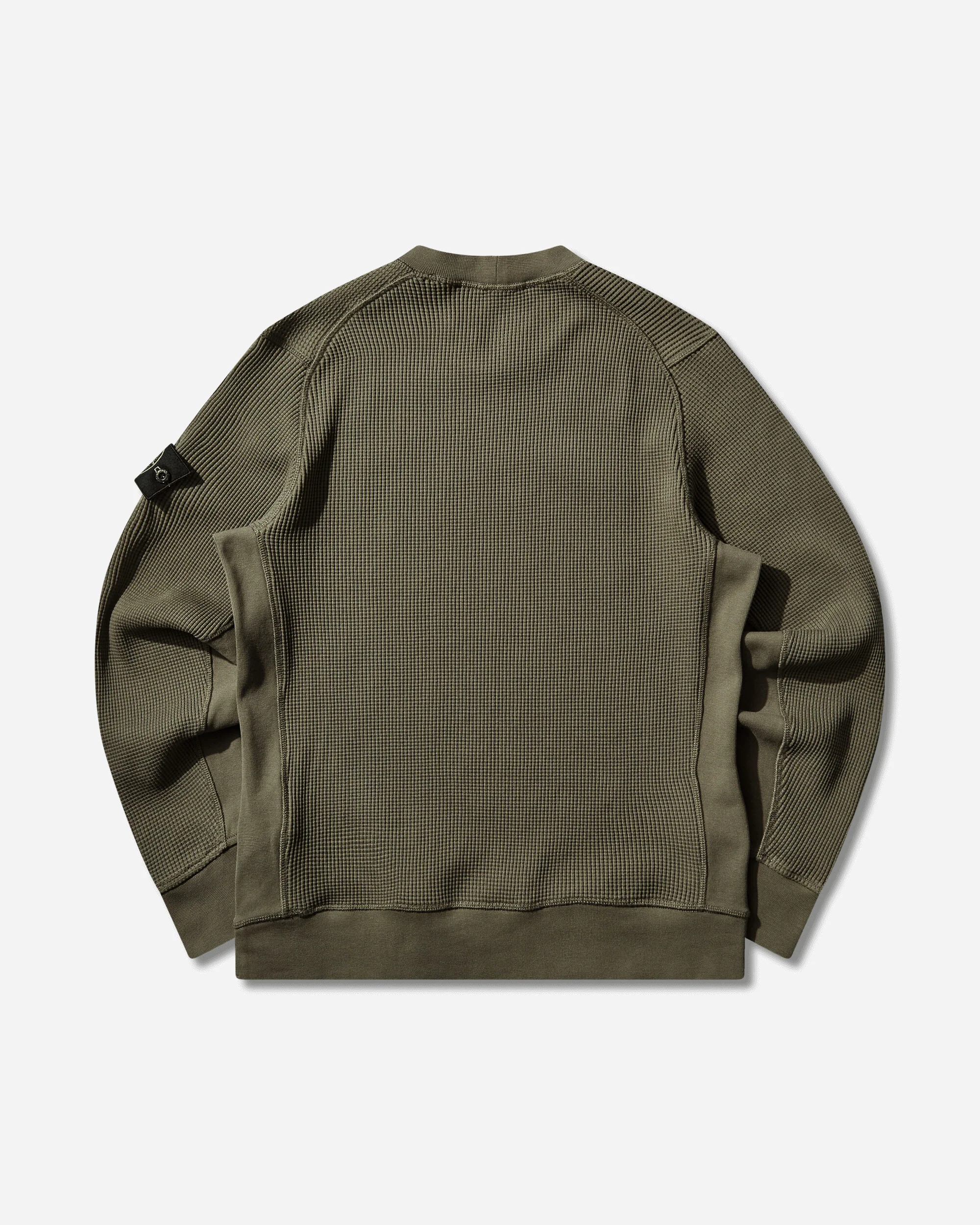 Men's Waffle Knit Sweater Military Green - Image 2