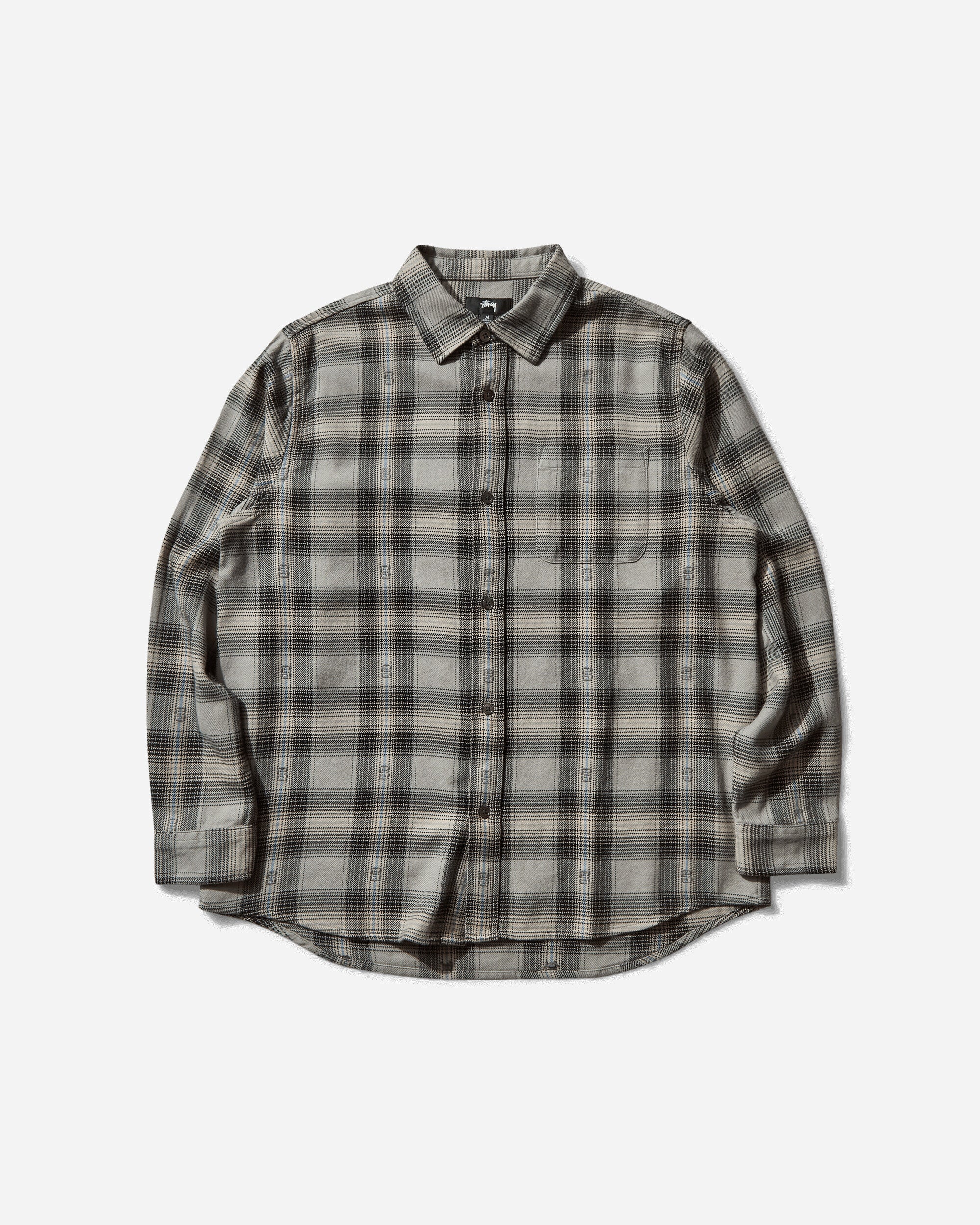 Men's Motif Plaid Shirt Grey