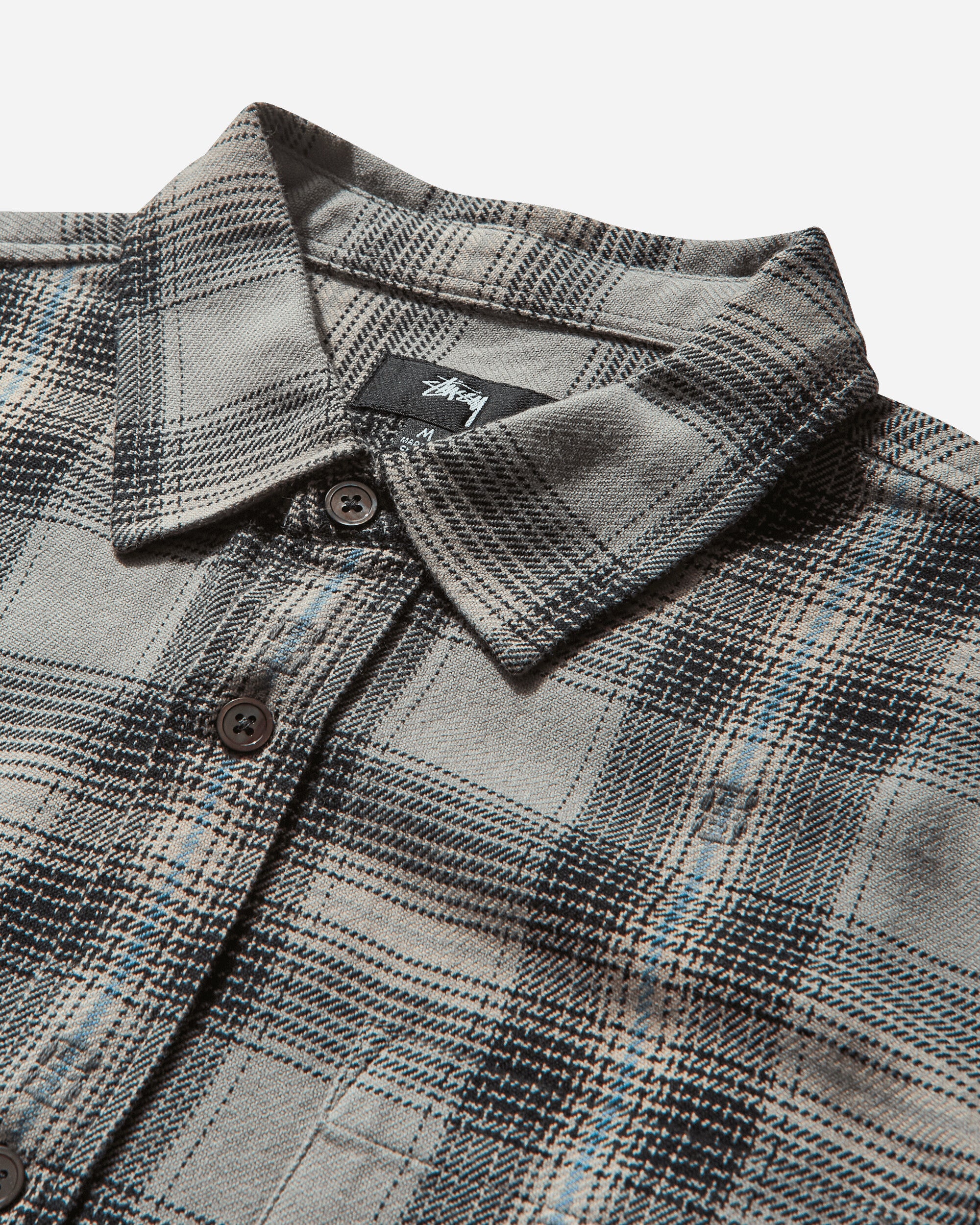 Men's Motif Plaid Shirt Grey - Image 3