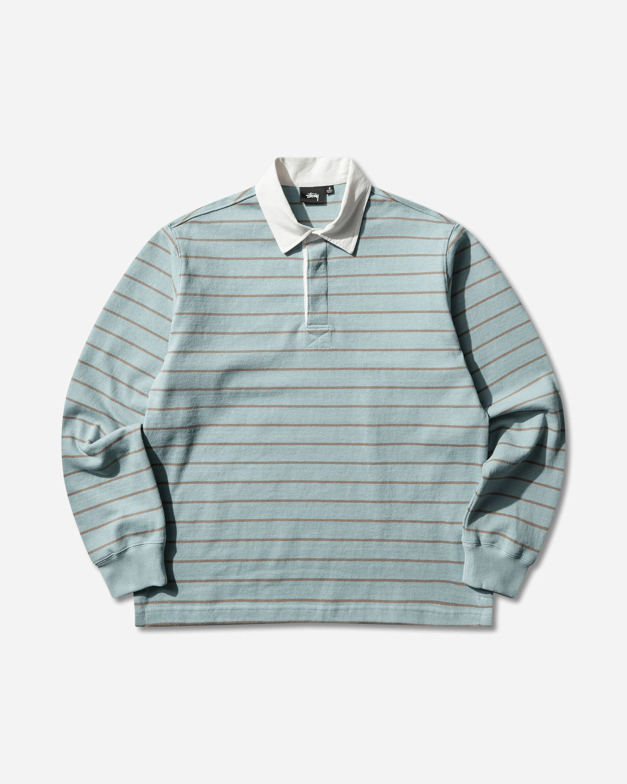 Pin Striped Rugby Polo Shirt Blue