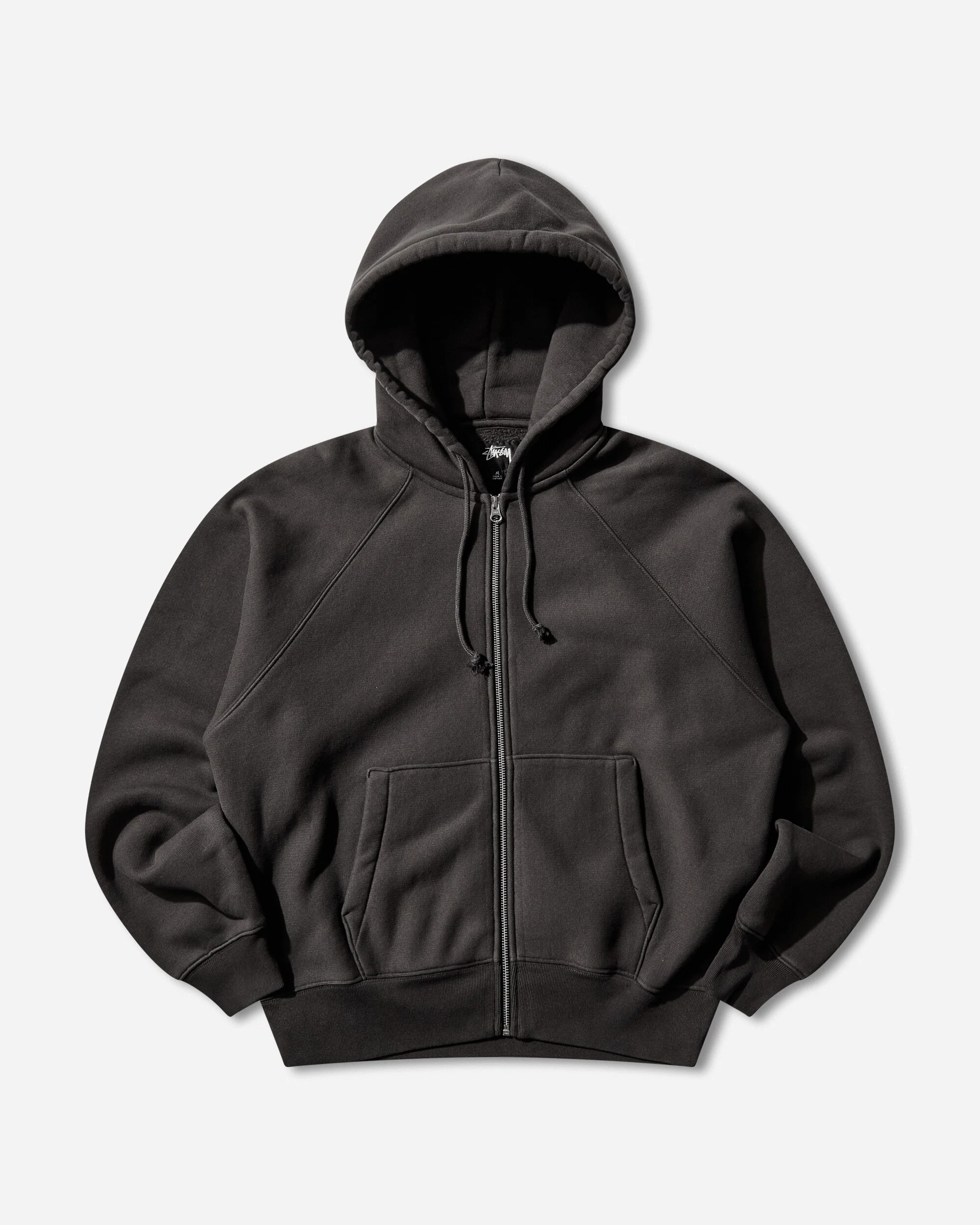 Relaxed Zip Hoodie Washed Black