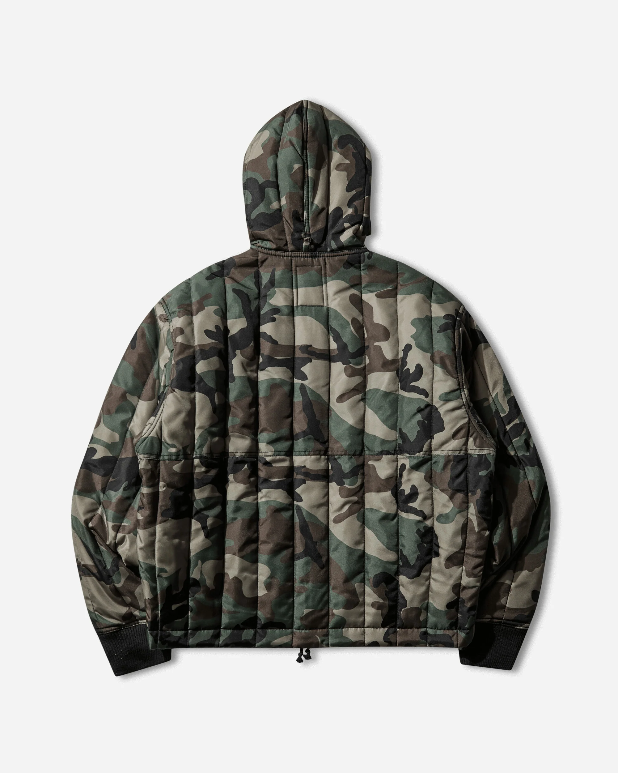 Quilted Nylon Work Jacket Woodland Camo - Image 2