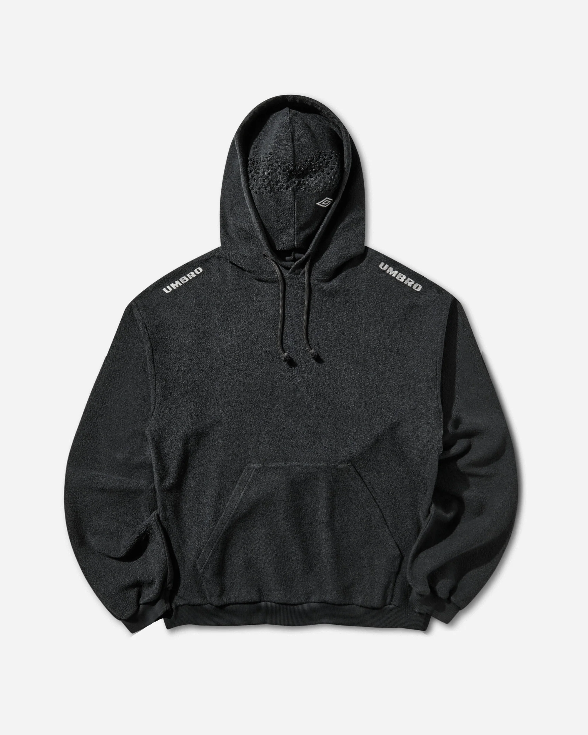 Lasered Masked Hoodie Washed Black