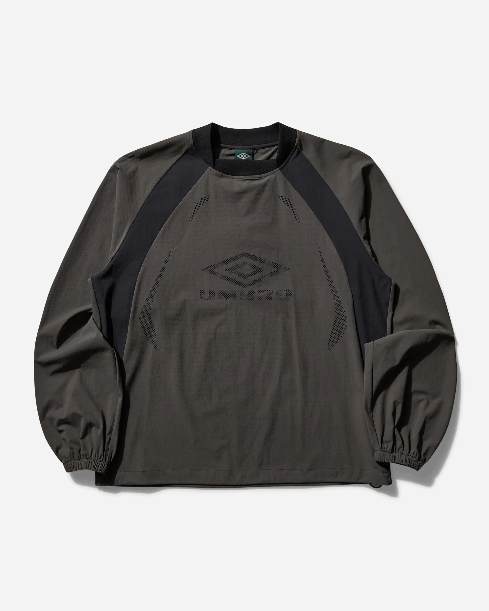 Men's Lasered Nylon Crewneck Top Grey / Black