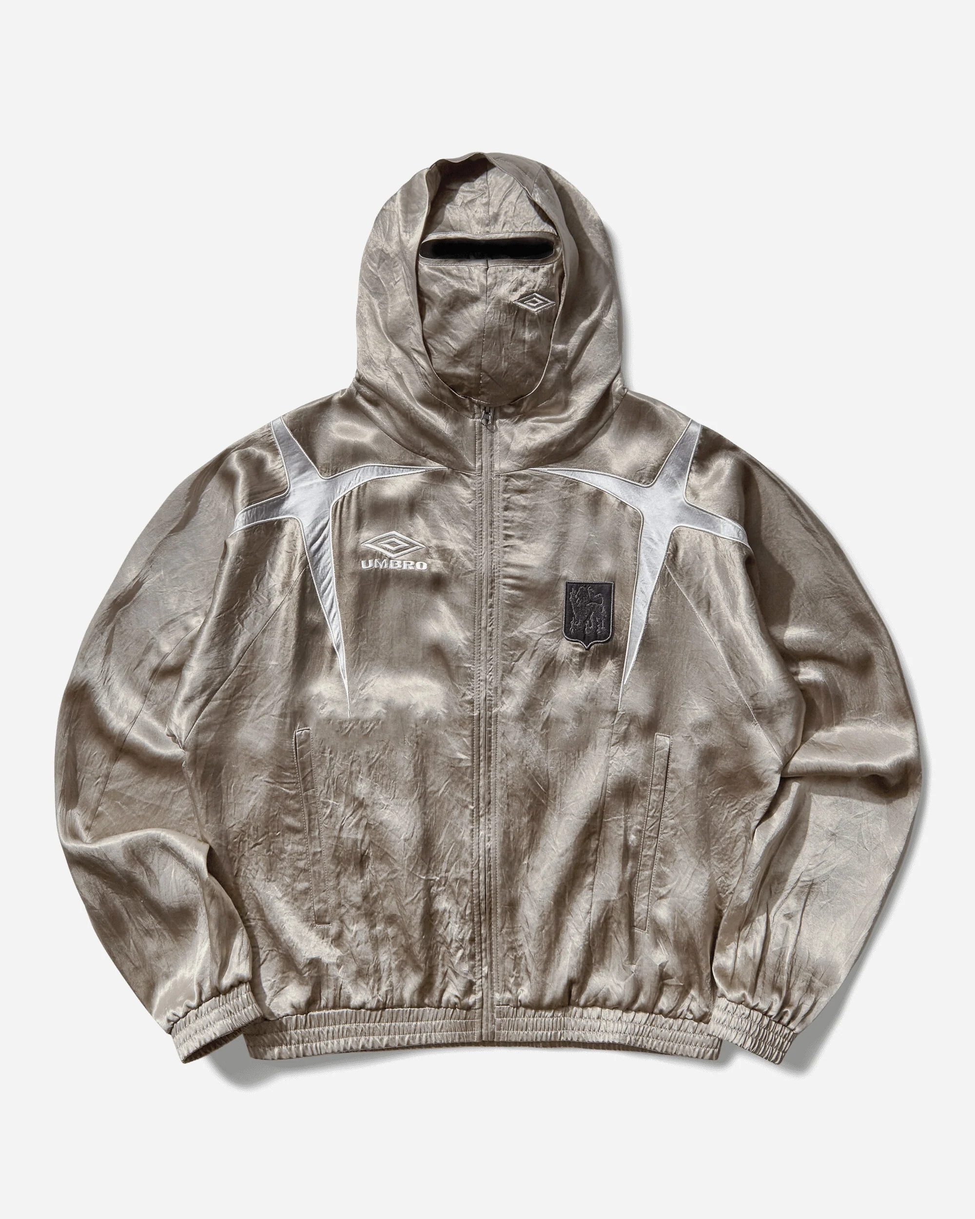Satin Jester Track Jacket Silver Pearl
