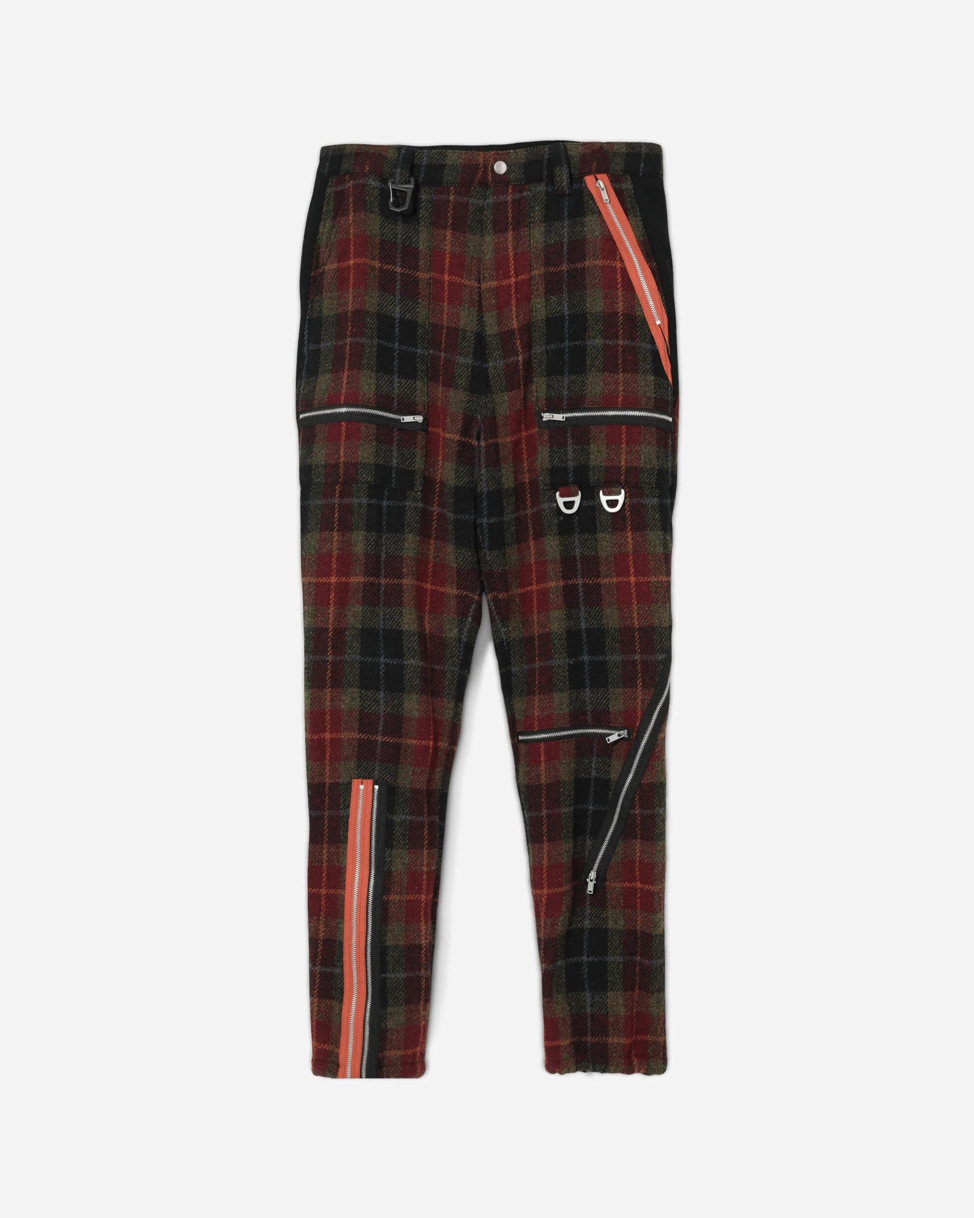 Men's Harris Tweed Wool Zip Pants Bordaux