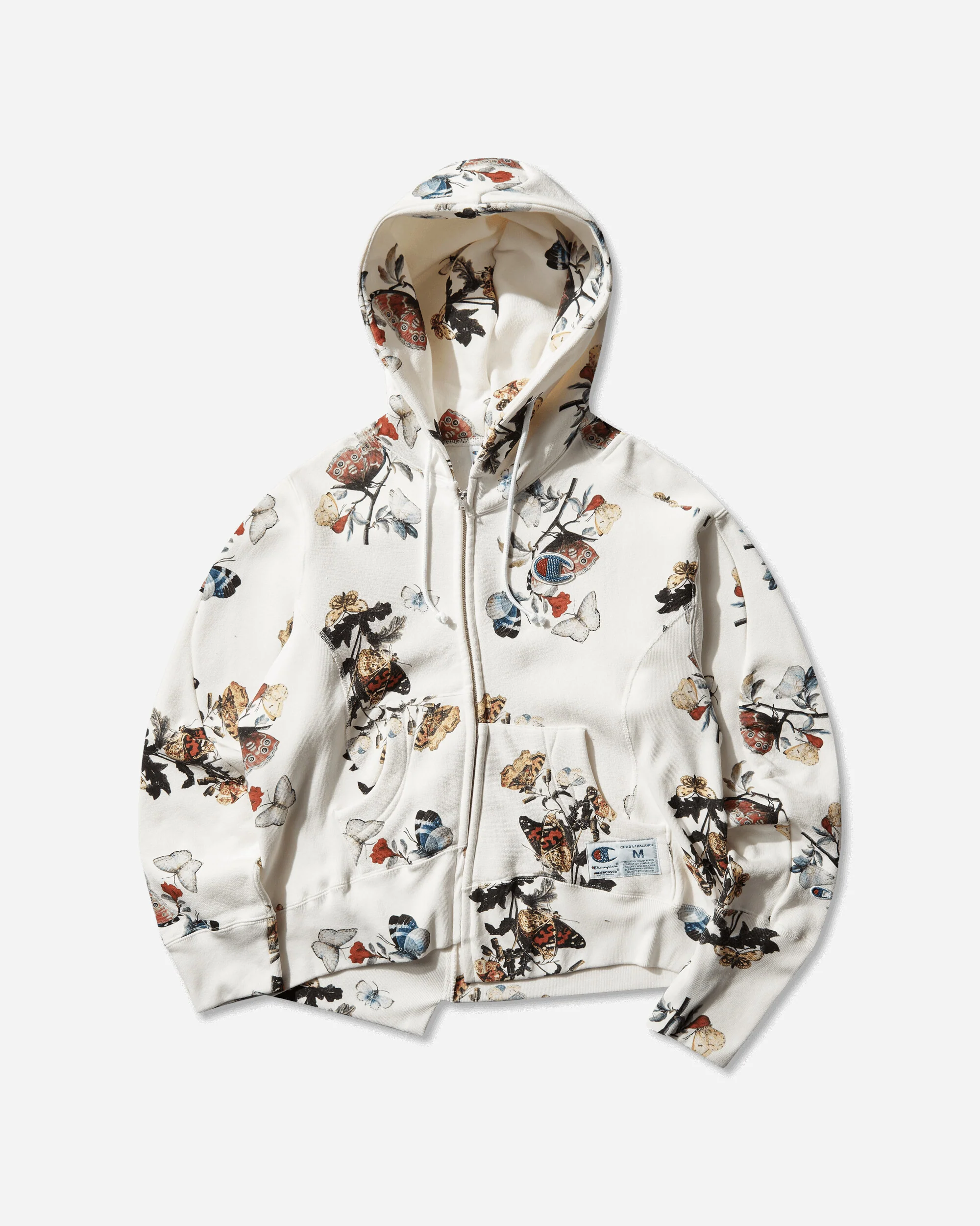 Women's Champion All-Over Print Fleece Zip Hoodie Ivory Base