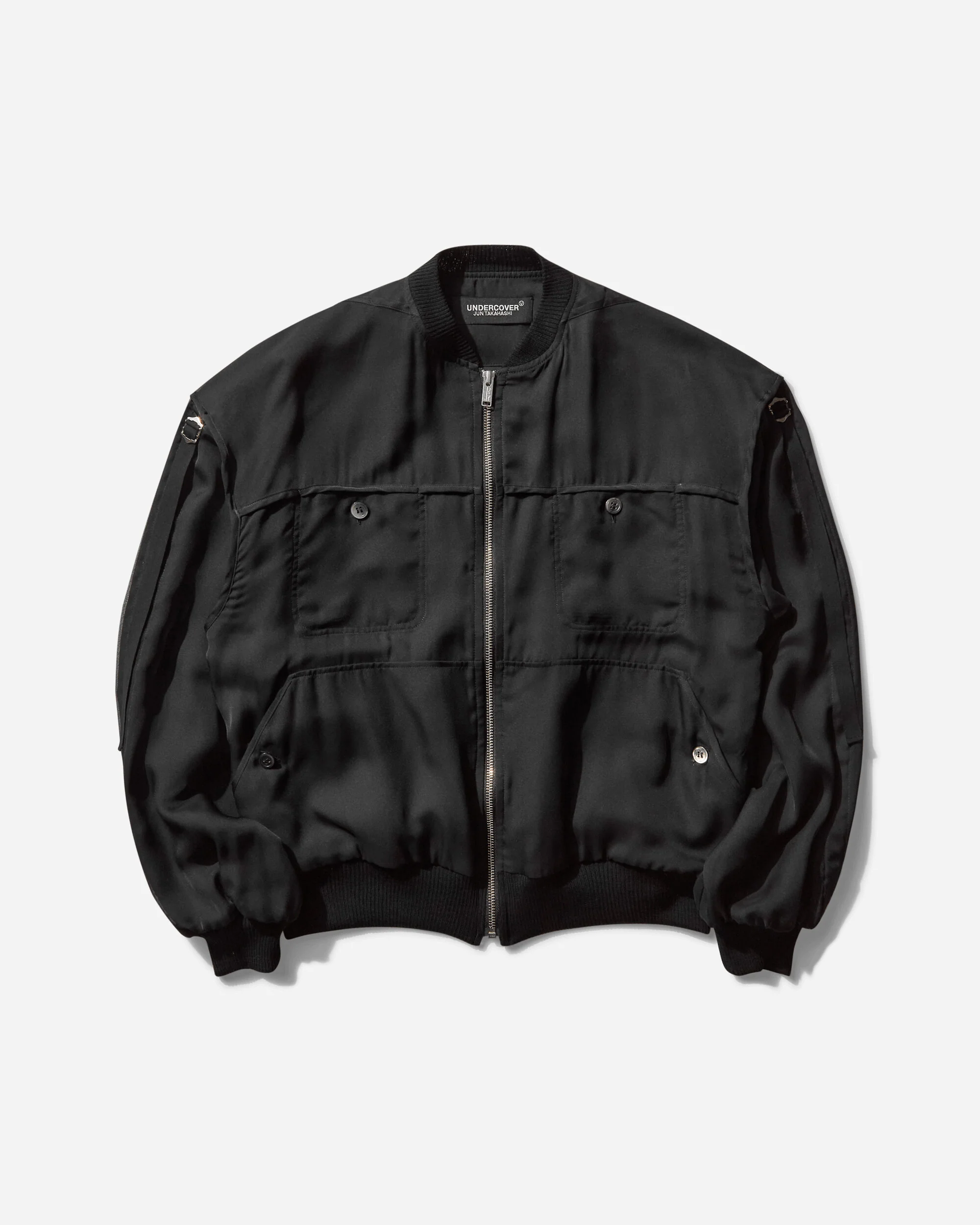 Women's Straps Bomber Jacket Black