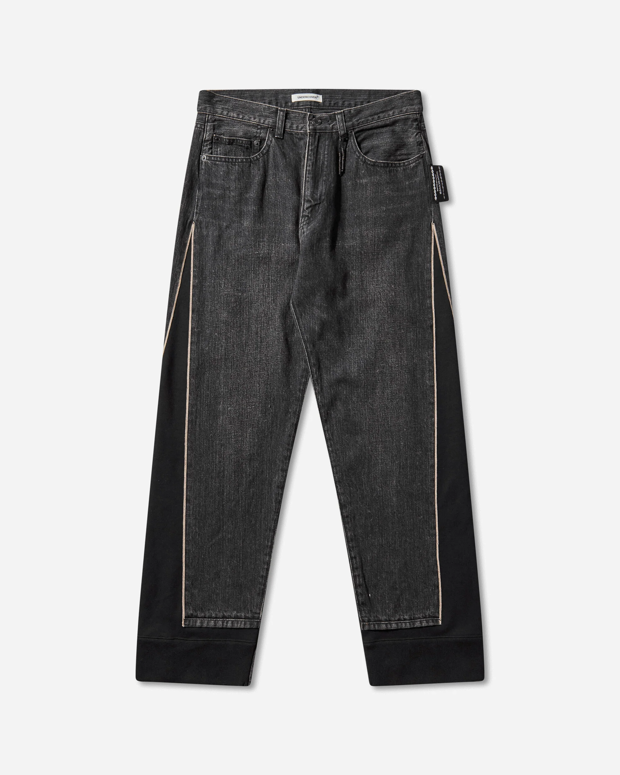 Women's Cotton Fleece Selvedge Denim Pants Black