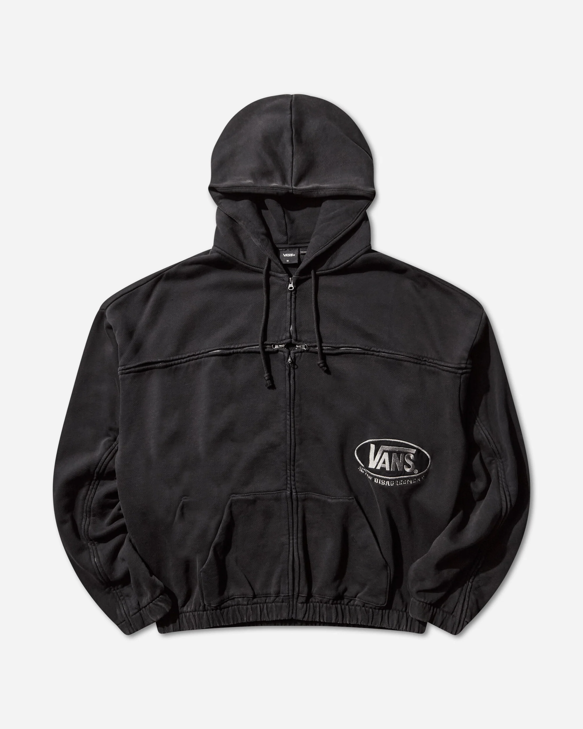 Act of Disagreement T Zipped Hoodie Washed Black