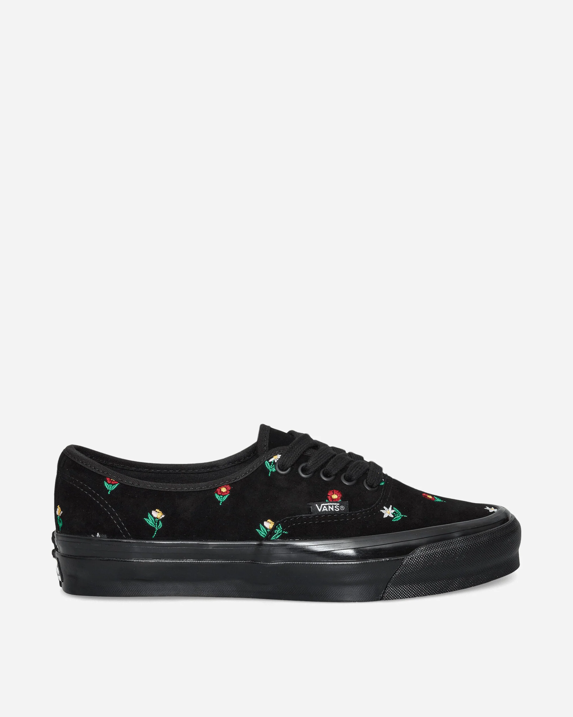 Authentic 44 Embroidery Sneakers Flower Print Black