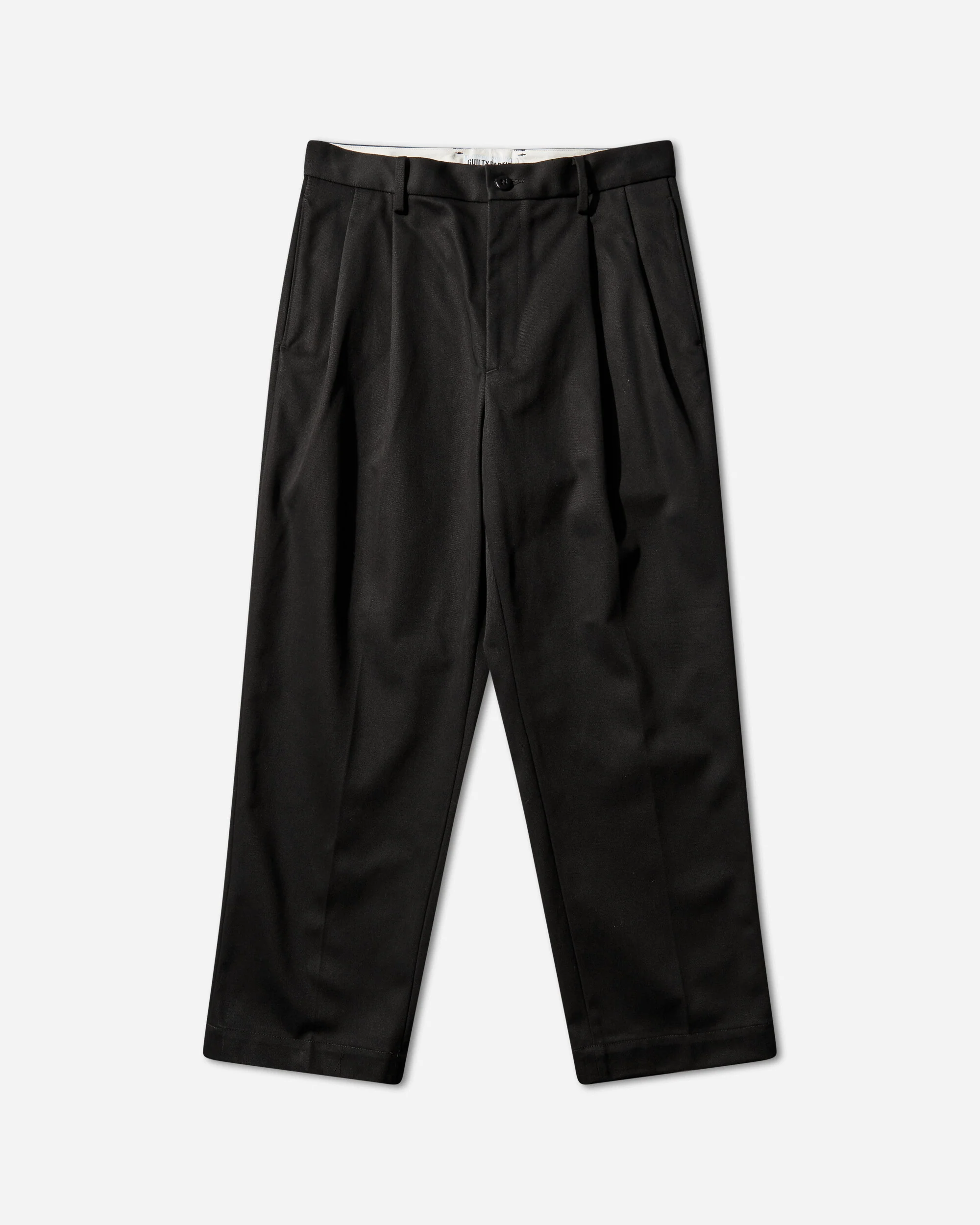 Men's Double Pleated Chino Trousers (Type-1) Black