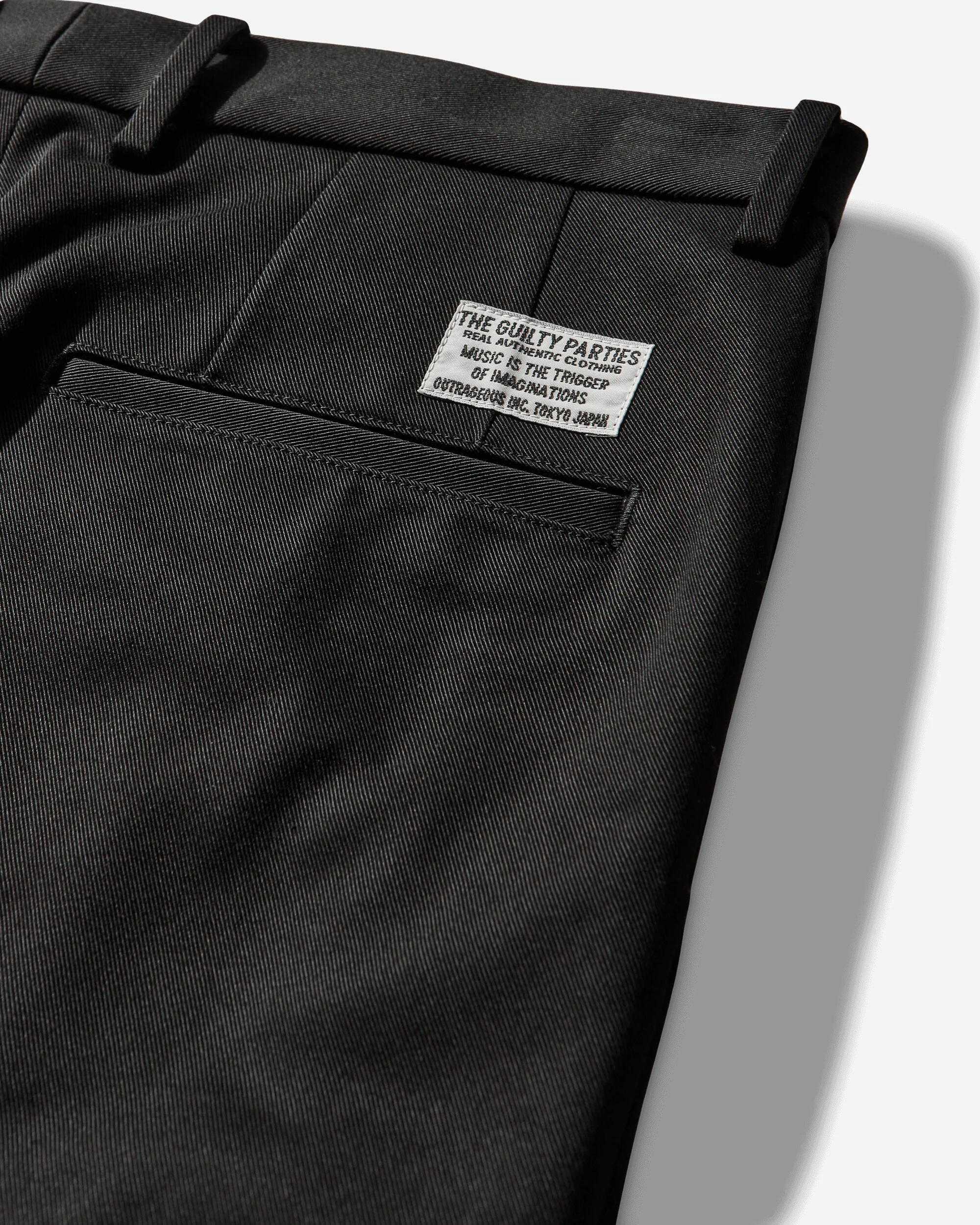 Men's Double Pleated Chino Trousers (Type-1) Black - Image 3